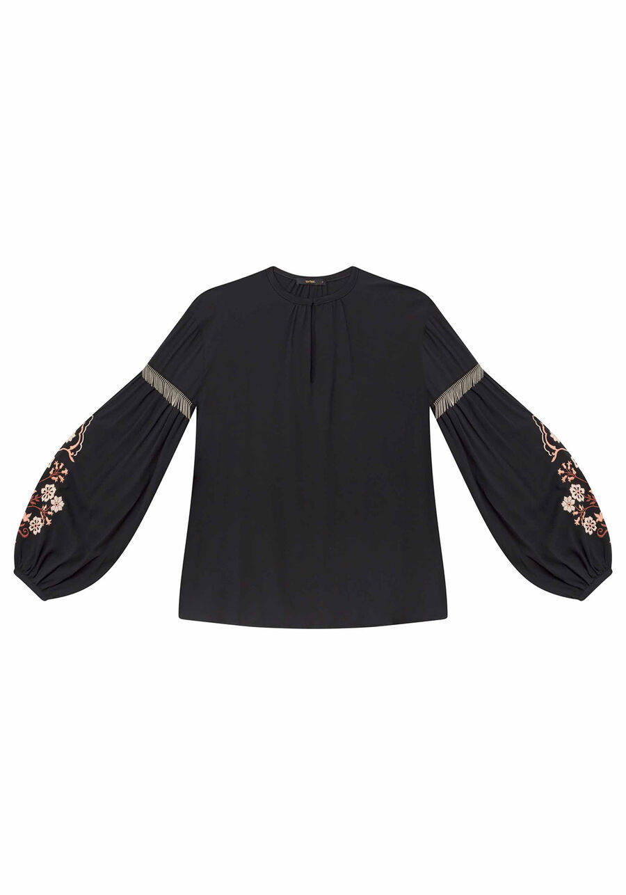 Blusa Manga Longa Bordado Tecido, . Blusa Manga Longa Bordado Tecido, , large.