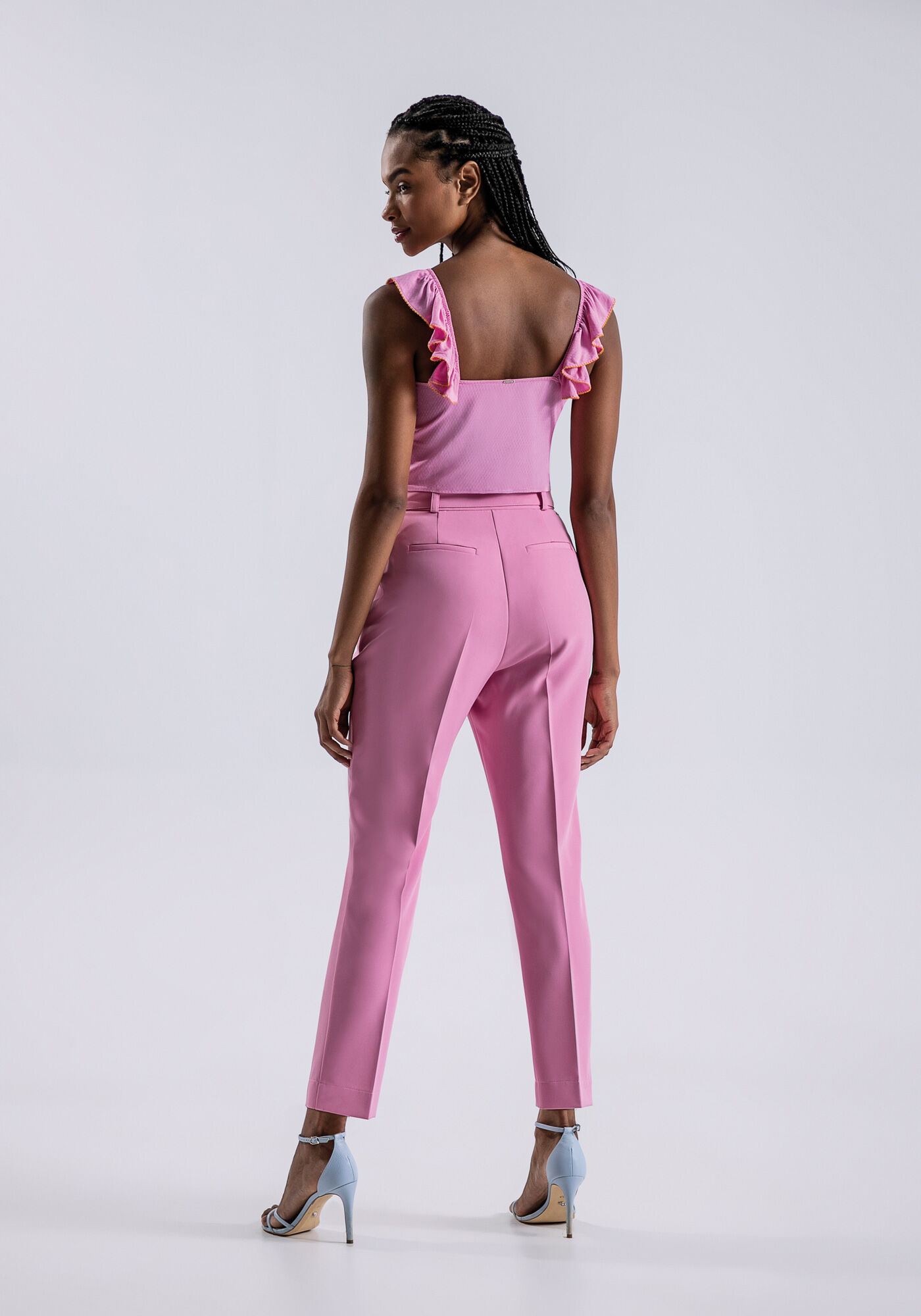 Blusa Cropped com Babados e Bordado, , large.