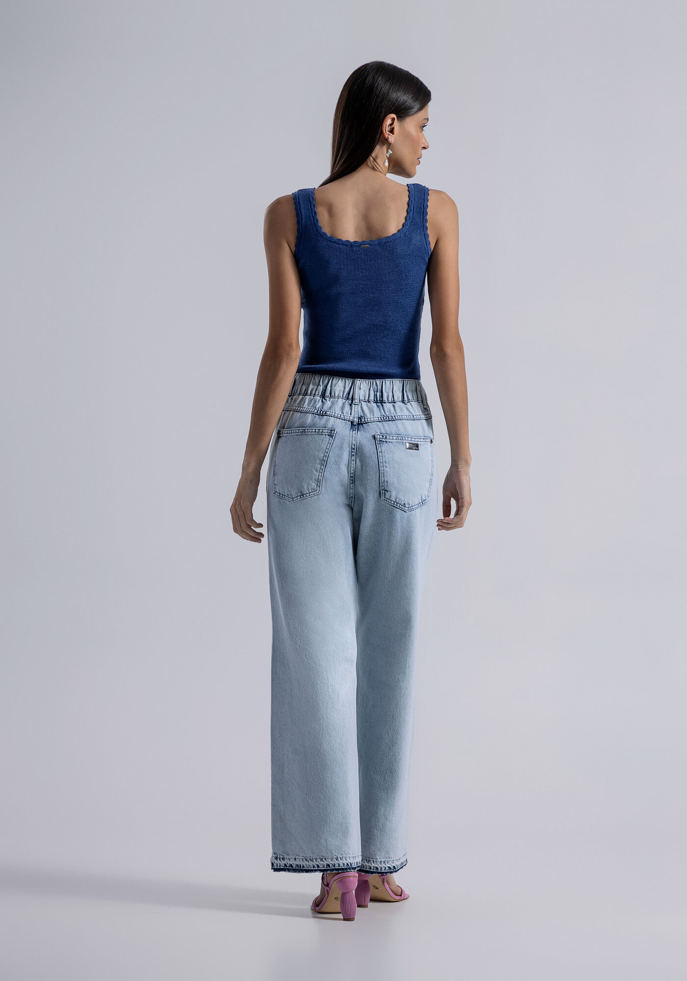 Regata em Tric&ocirc; com Decote Reto, , large.