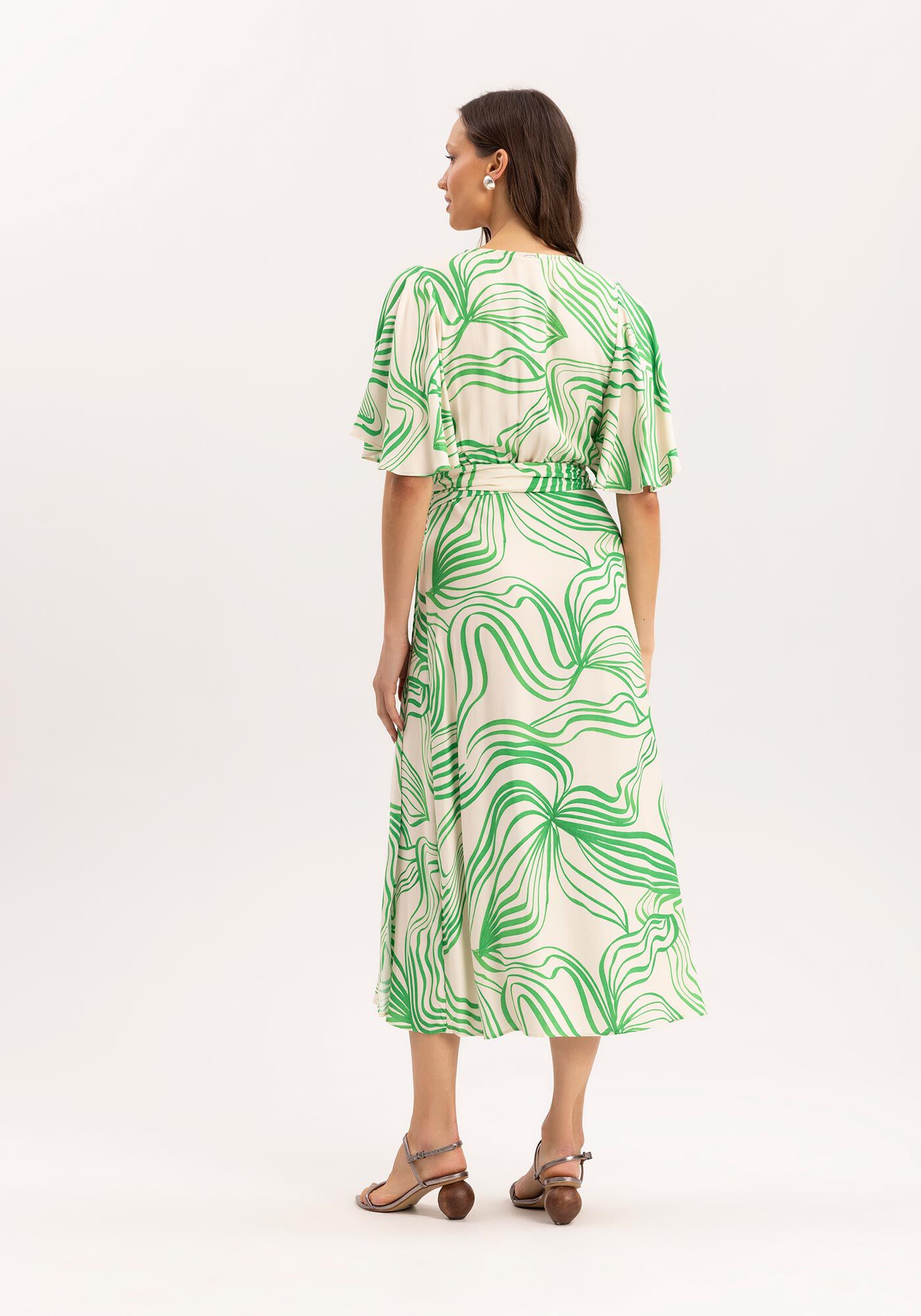 Vestido Midi Transpassado em Viscose Estampado, , large.