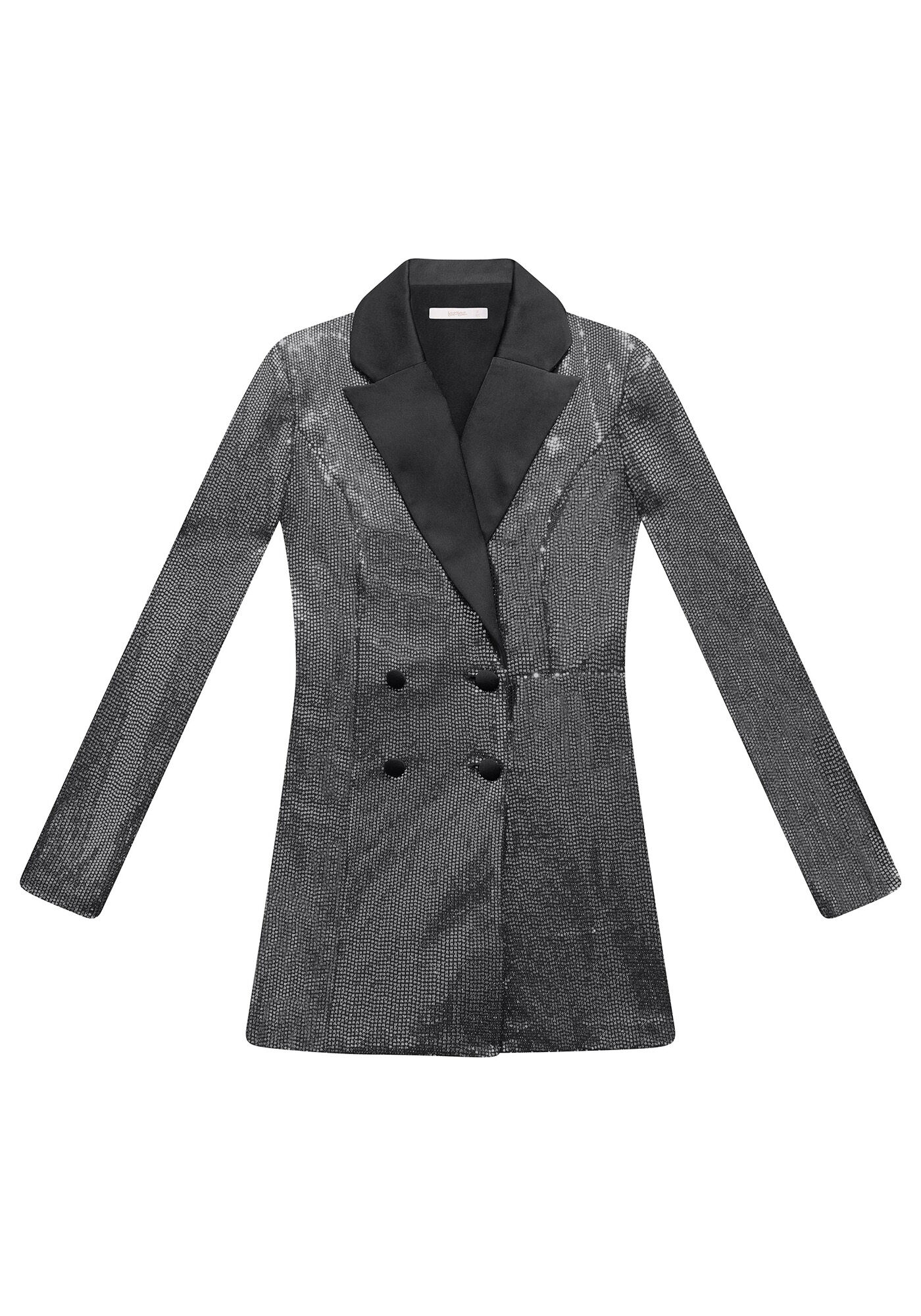 Macac&atilde;o Blazer Curto de Paet&ecirc; Glam, , large.