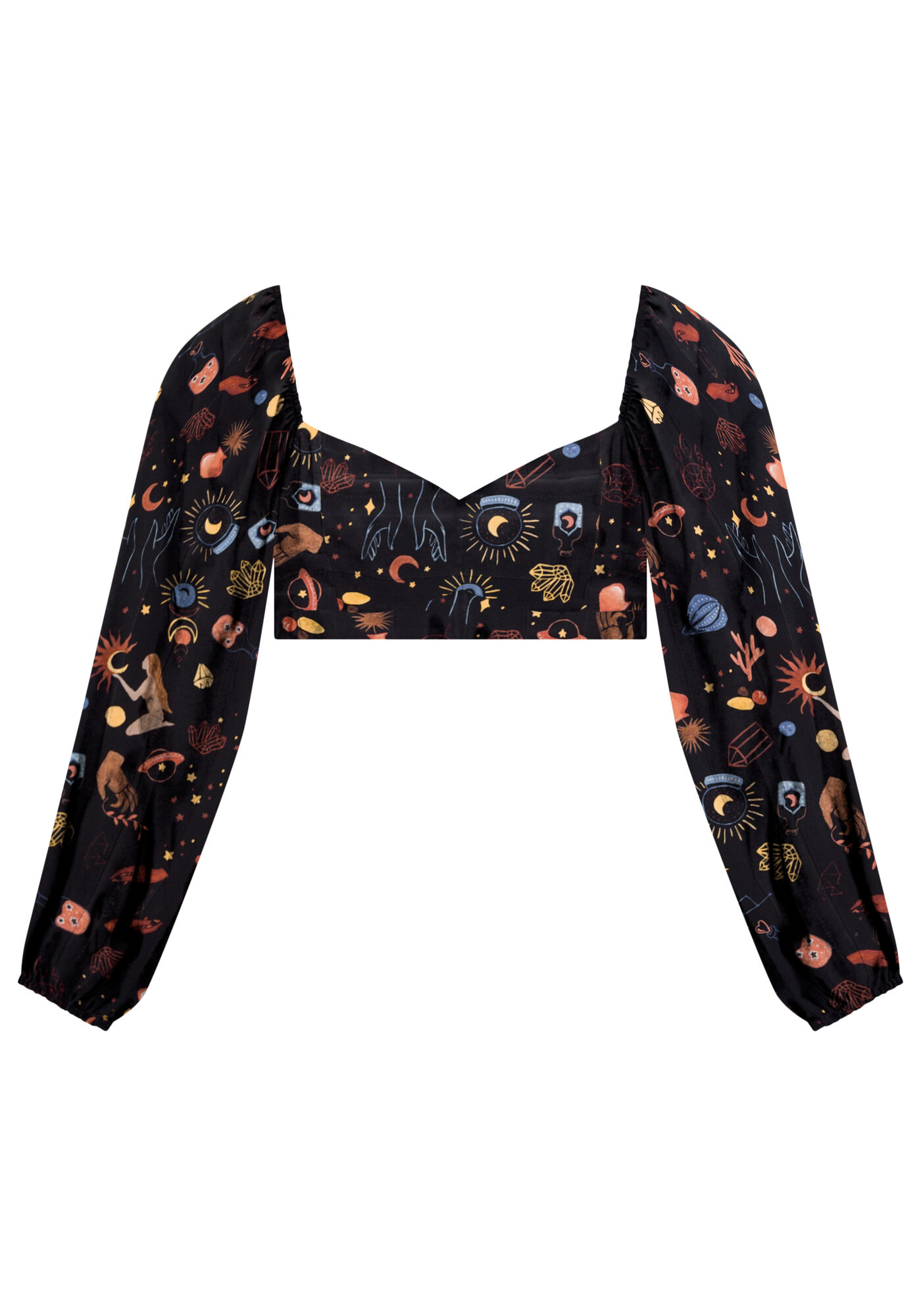 Blusa Cropped em Viscose Estampada, , large.