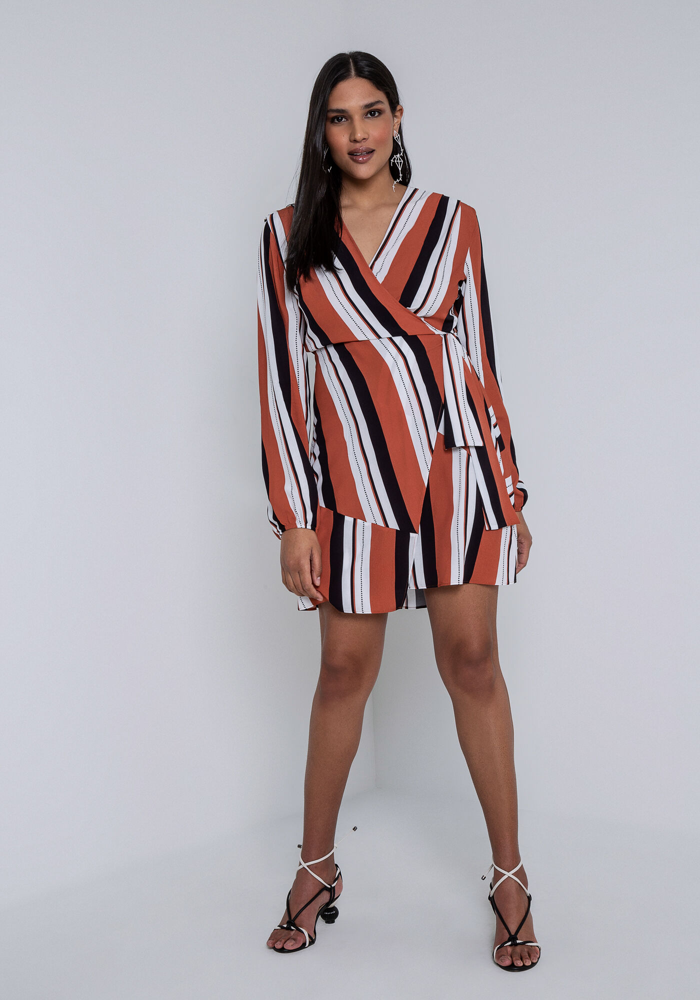 Vestido transpassado store listrado