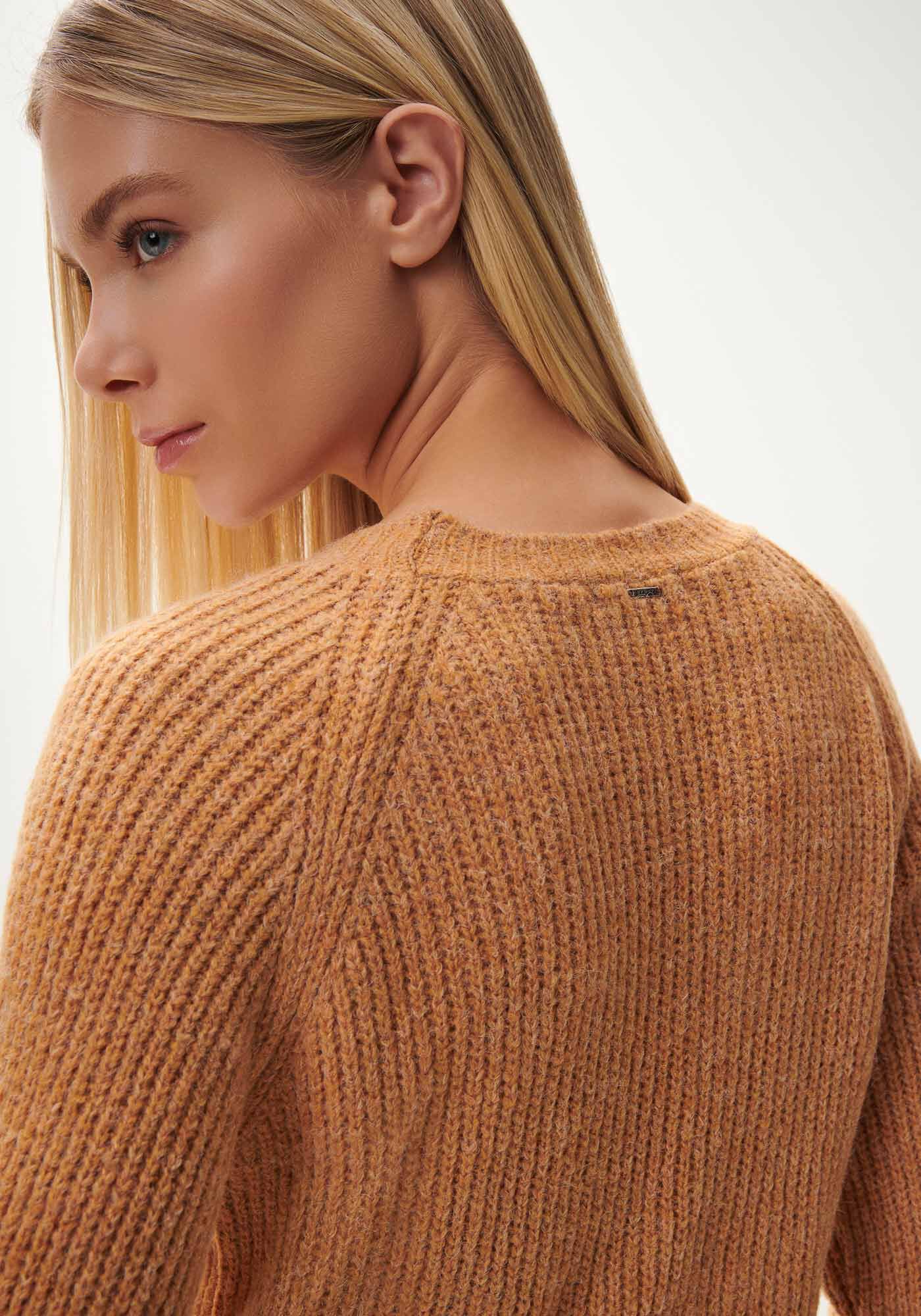 Blus&atilde;o Manga Longa em Tric&ocirc; Cropped, , large.