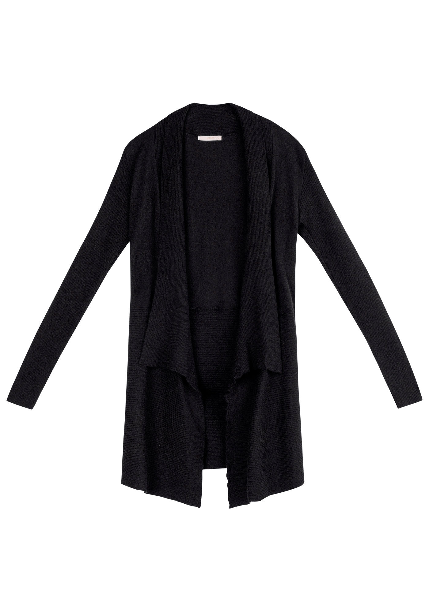 Cardigan Alongado em Tric&ocirc; com Gola, , large.