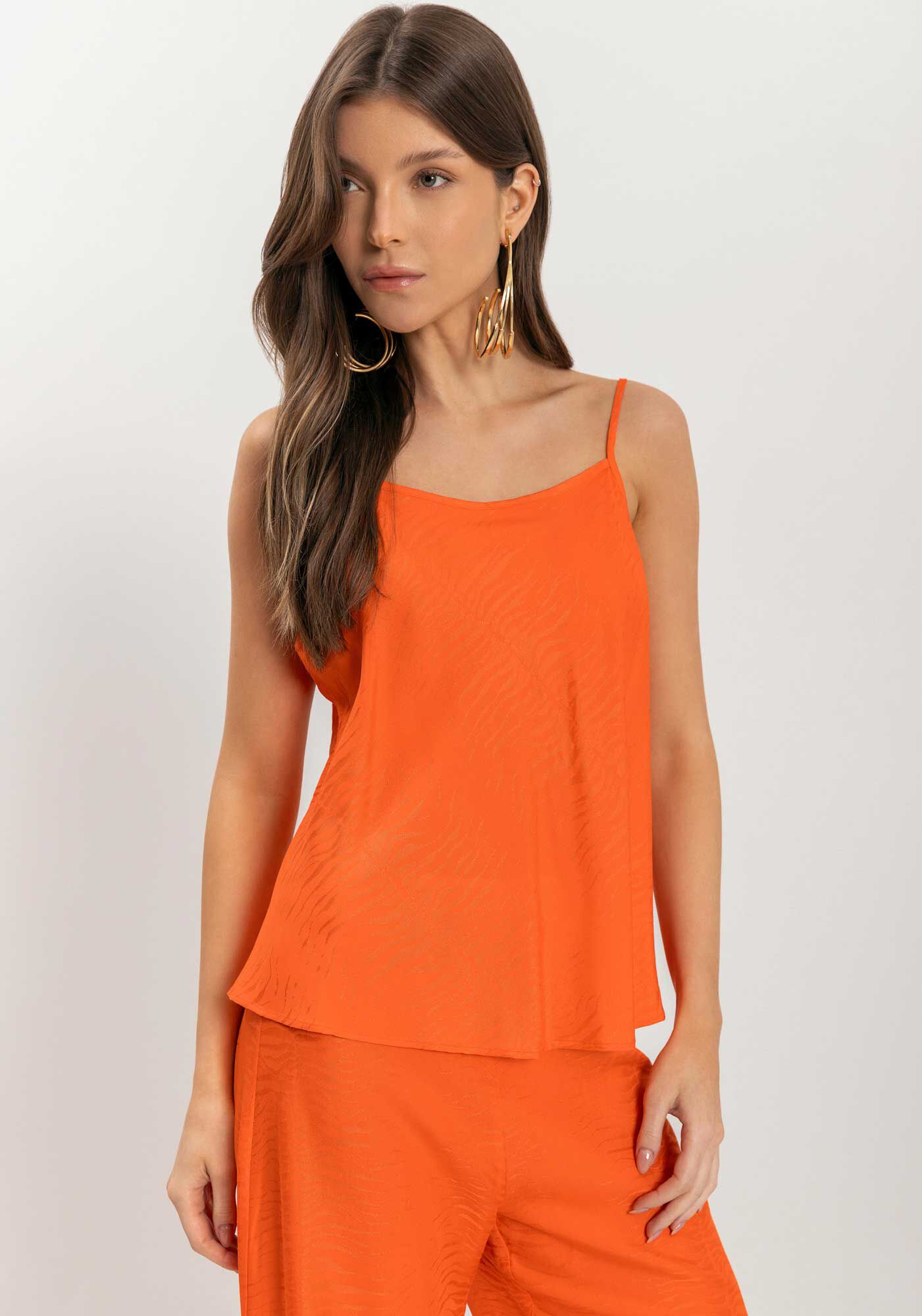 Blusa Regata Fluida De Al&ccedil;as Em Jacquard Zebra, , large.