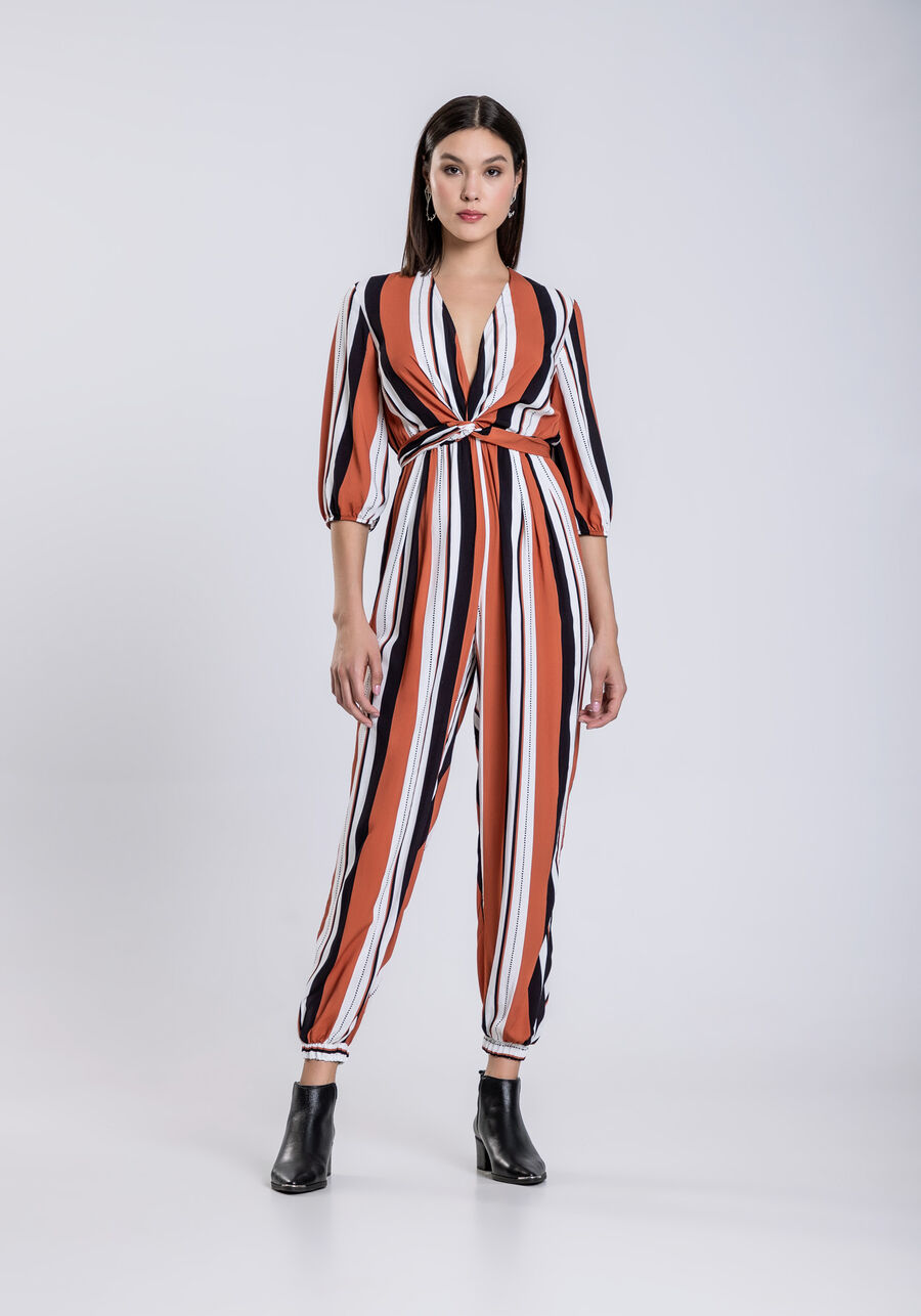 Macacão Longo em Viscose com Faixa, SENTIDO. Macacão Longo em Viscose com Faixa, SENTIDO, large.
