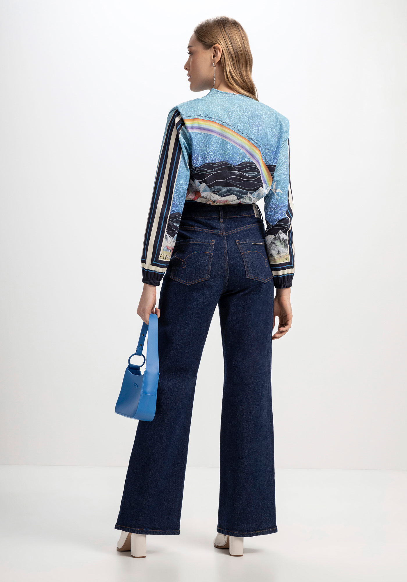 Jaqueta Estampada em Tricoline com Ombreiras, UTOPIA, large.