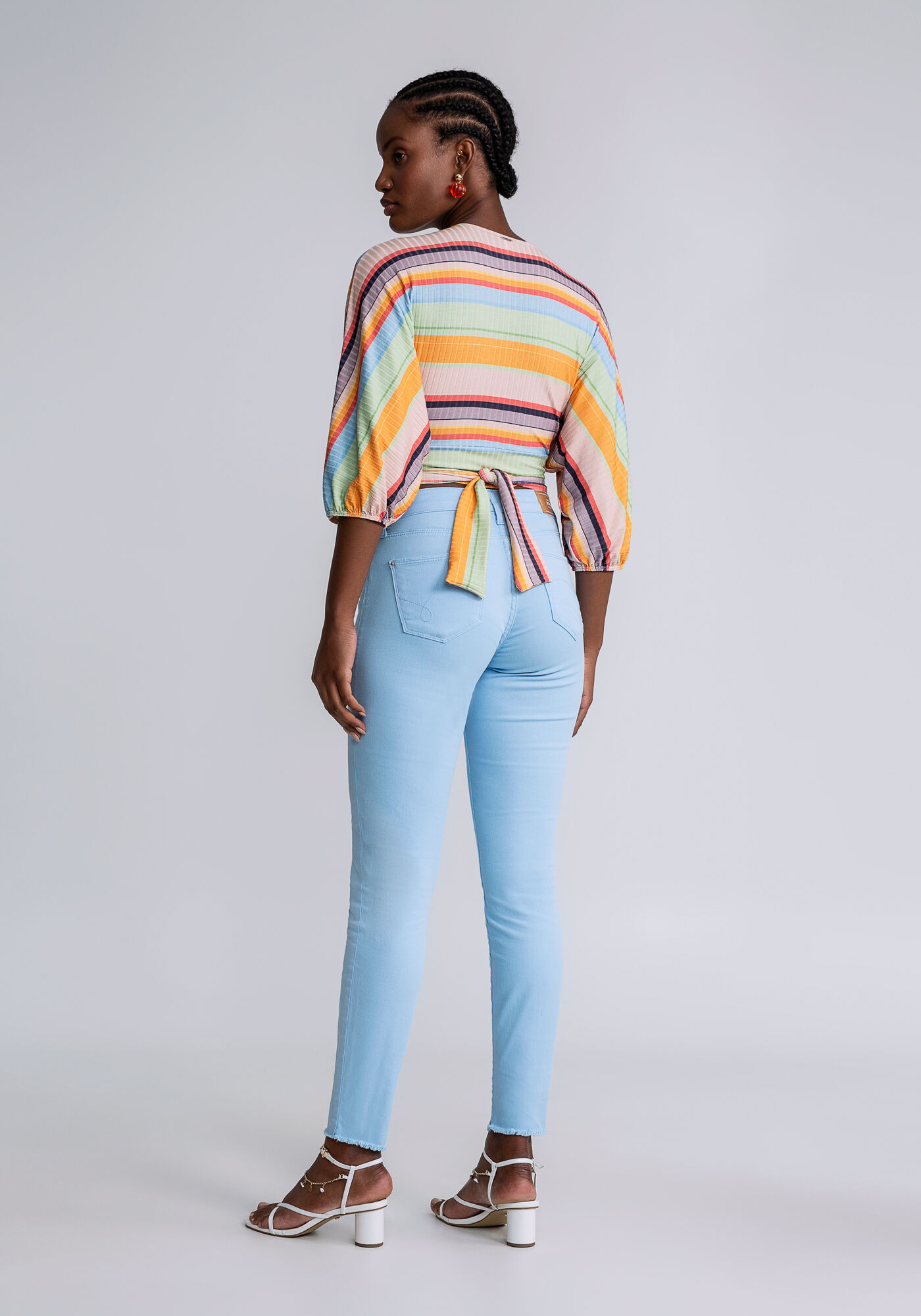 Blusa Cropped Manga 3/4 Transpassada, , large.