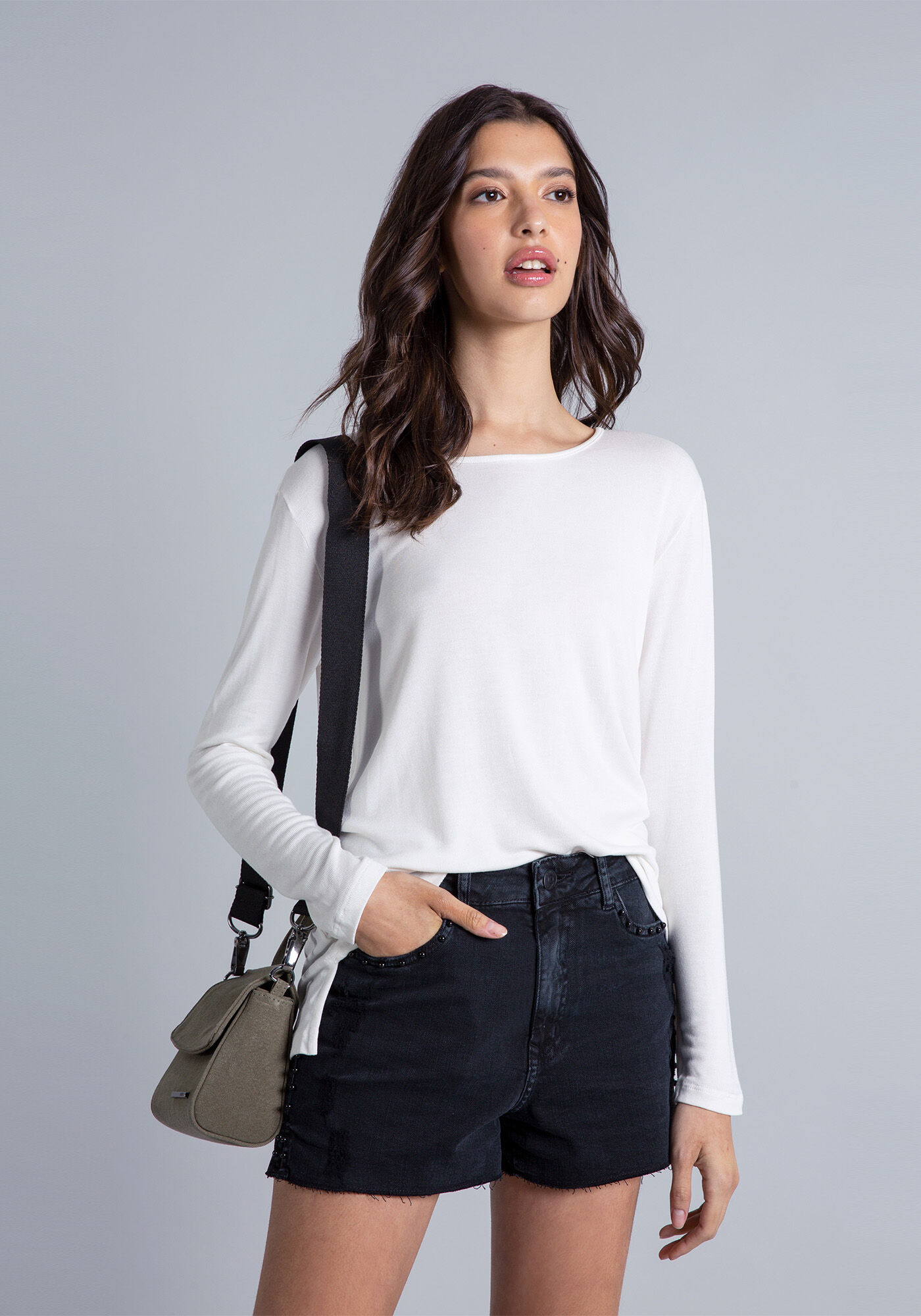 Blusa Manga Longa Abertura, , large.