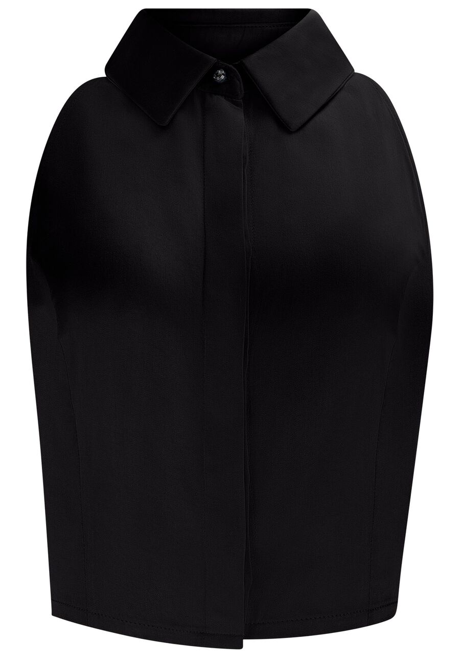 Camisa Cropped em Tecido Plano, . Camisa Cropped em Tecido Plano, , large.