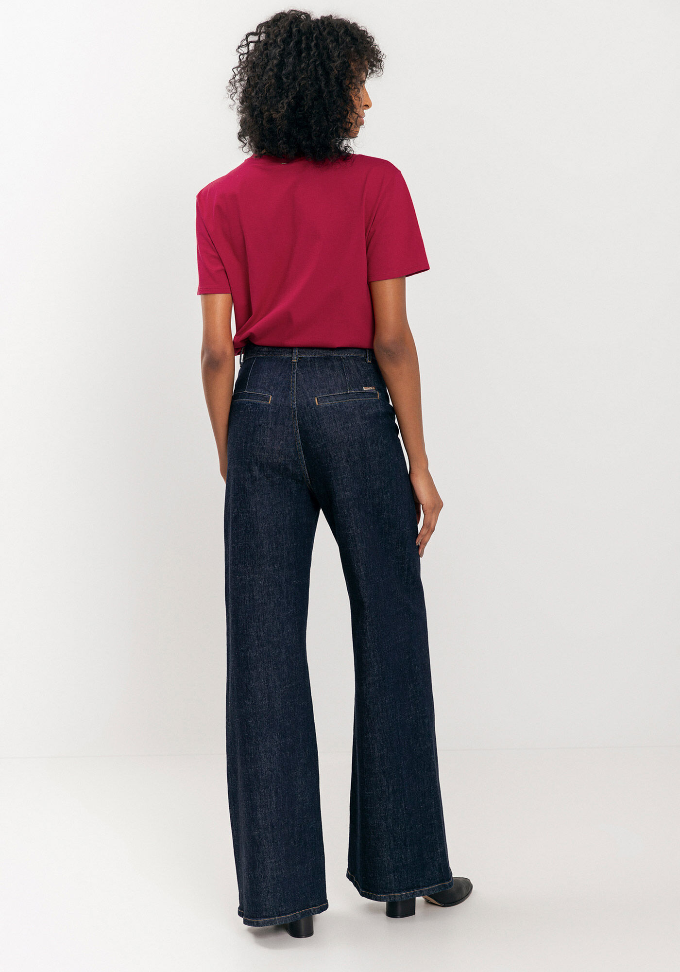 Cal&ccedil;a Jeans Super Wide Leg Com Cinto E Cintura Alta, JEANS, large.