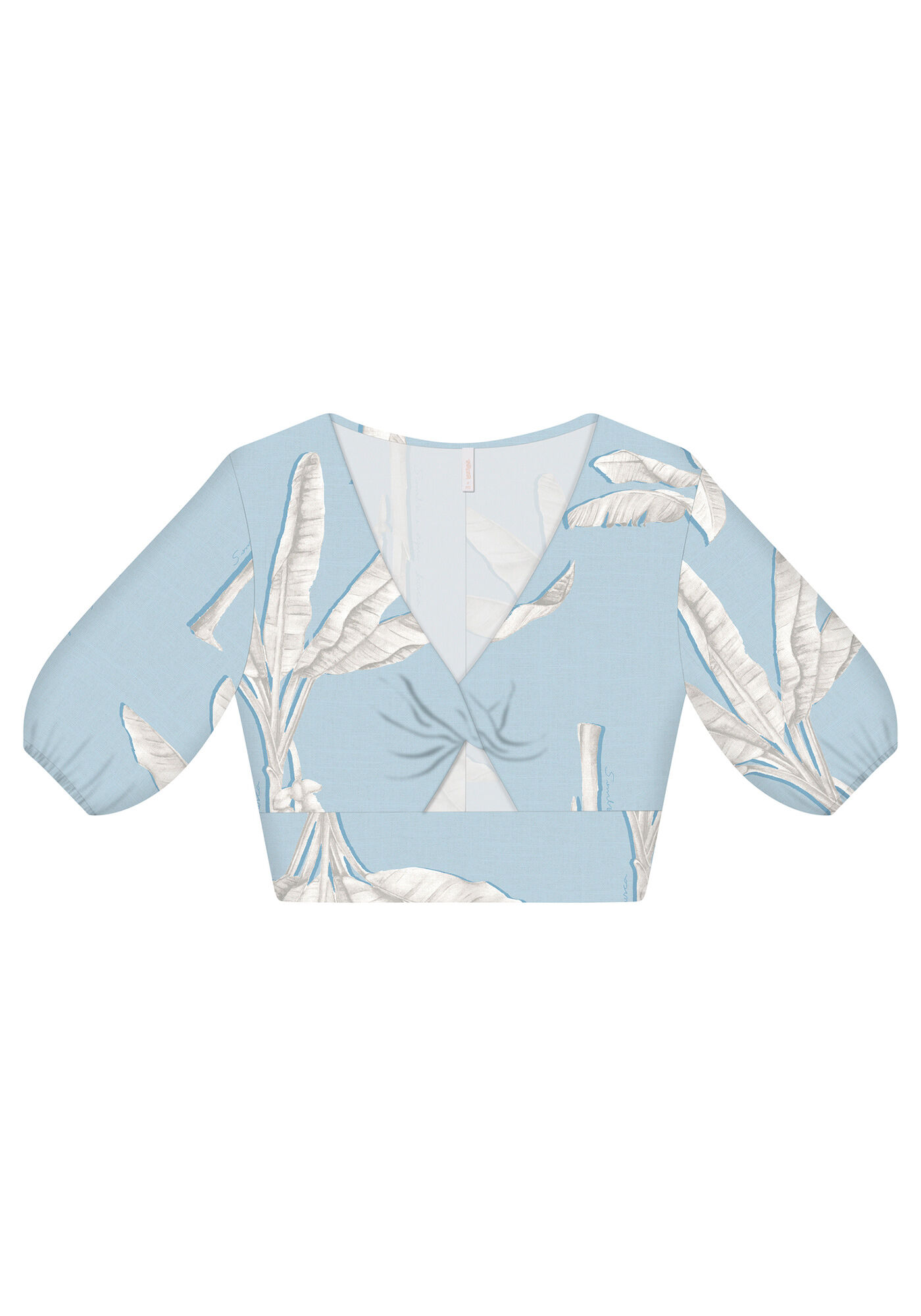 Blusa Cropped Recorte Busto Estampa, , large.