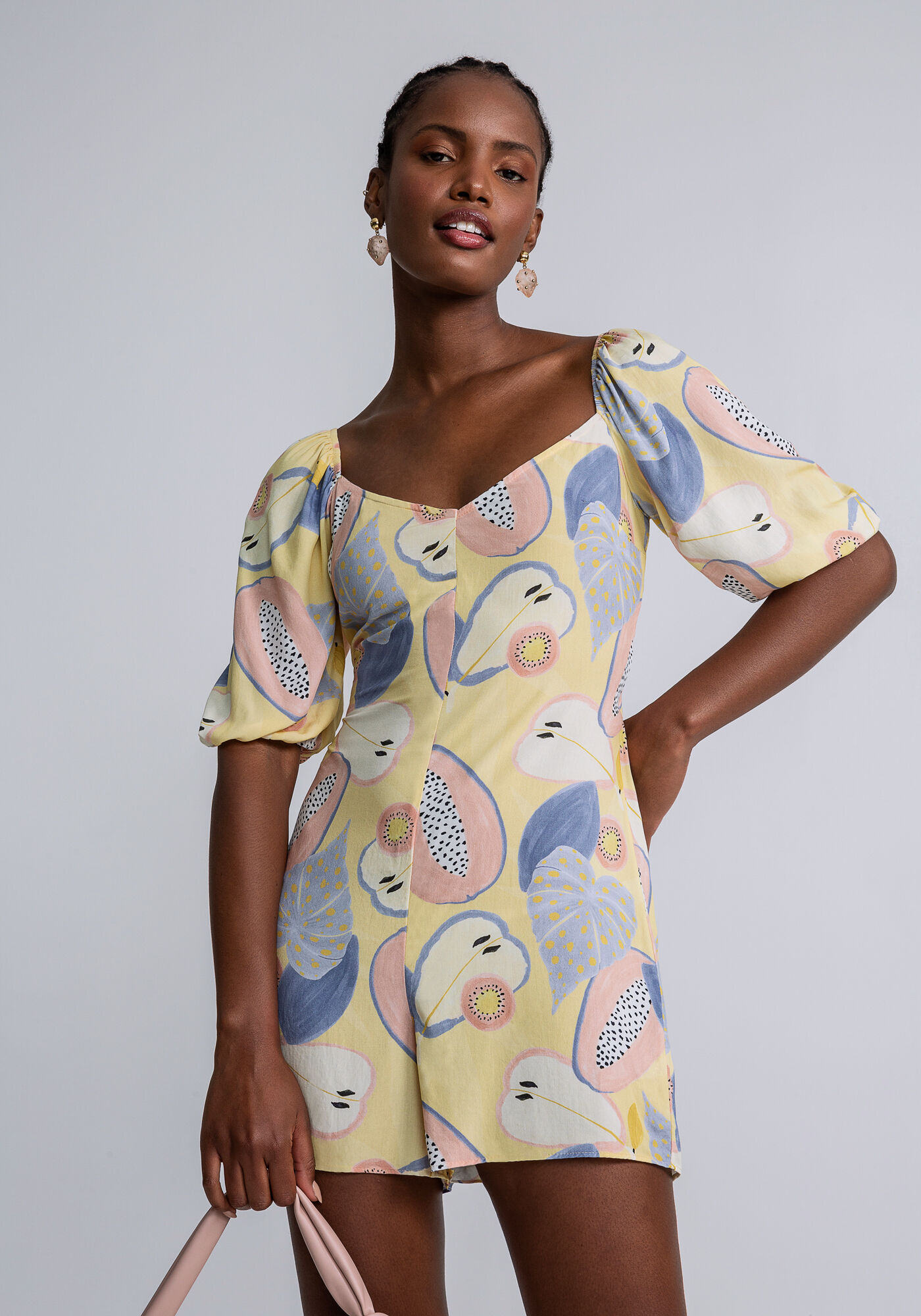 Macac&atilde;o Curto La&ccedil;o Costas Estampa, FRESCOR, large.