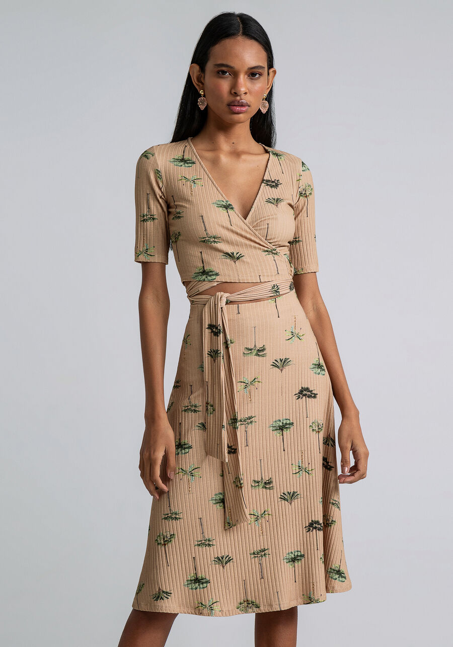 Vestido Midi Evasê Transpasse, ARVOREDO. Vestido Midi Evasê Transpasse, ARVOREDO, large.