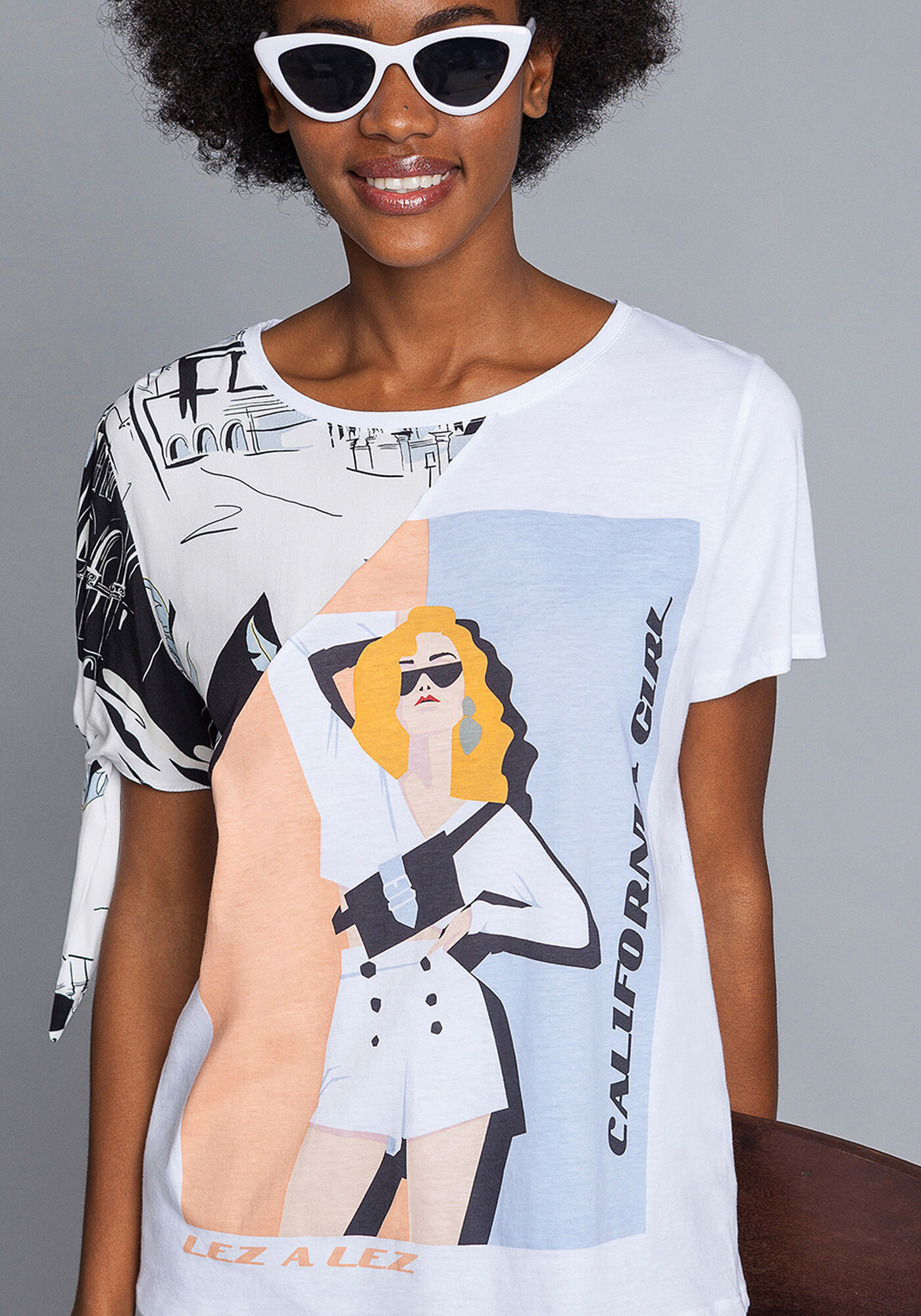 Blusa Estampada Recorte Manga, , large.