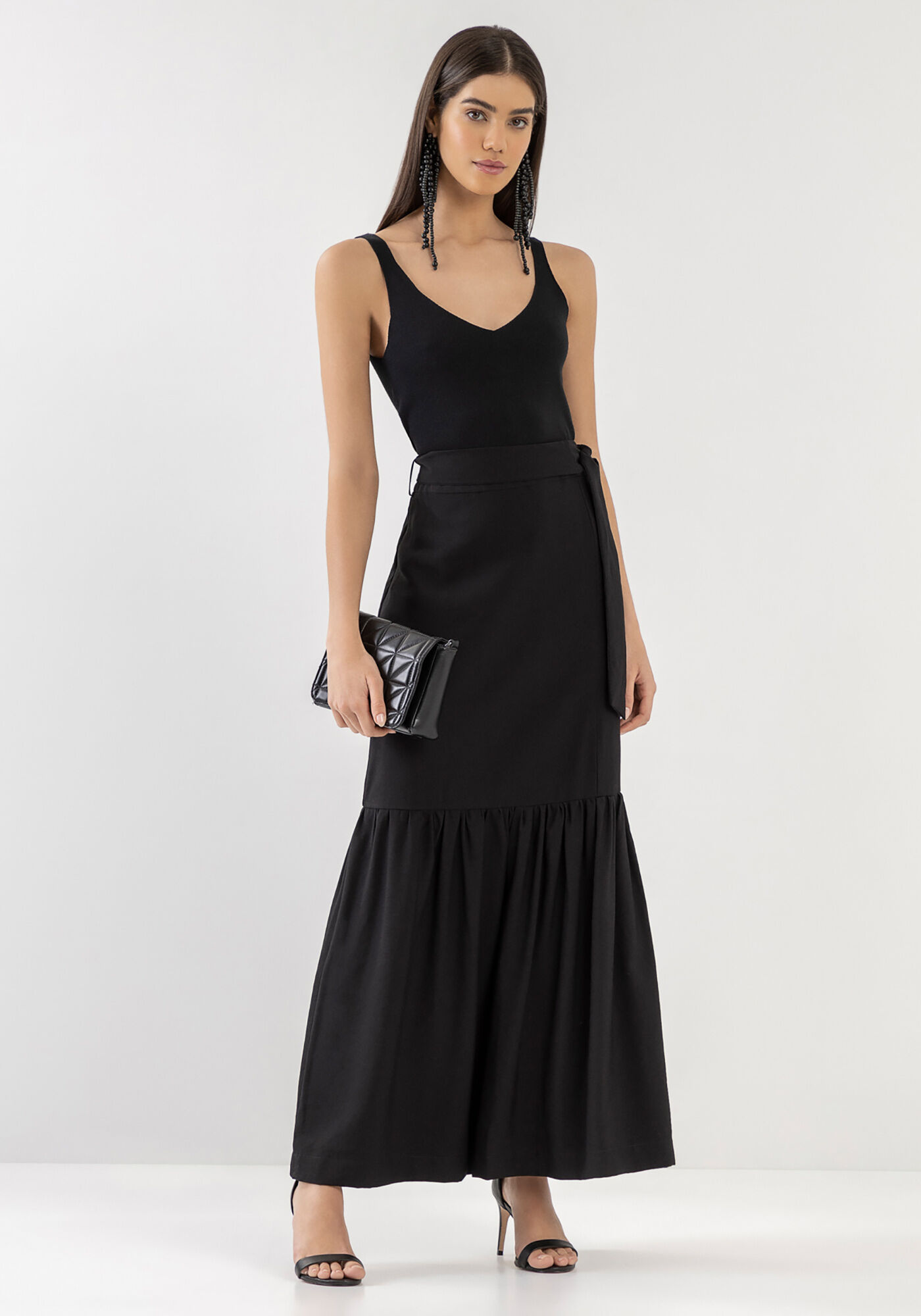 Blusa Cropped em Tric&ocirc; com Decote V, , large.