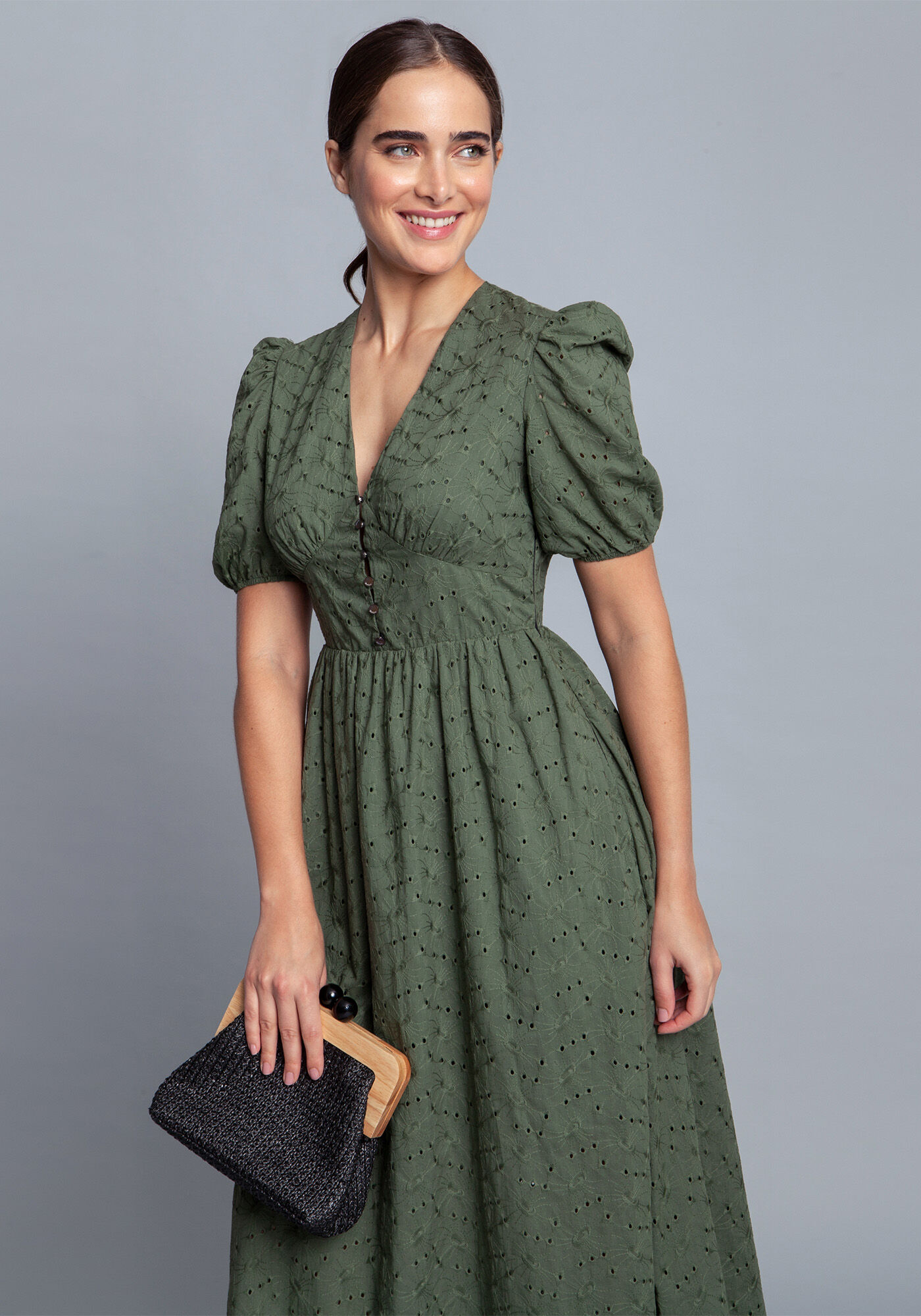 Vestido laise midi deals