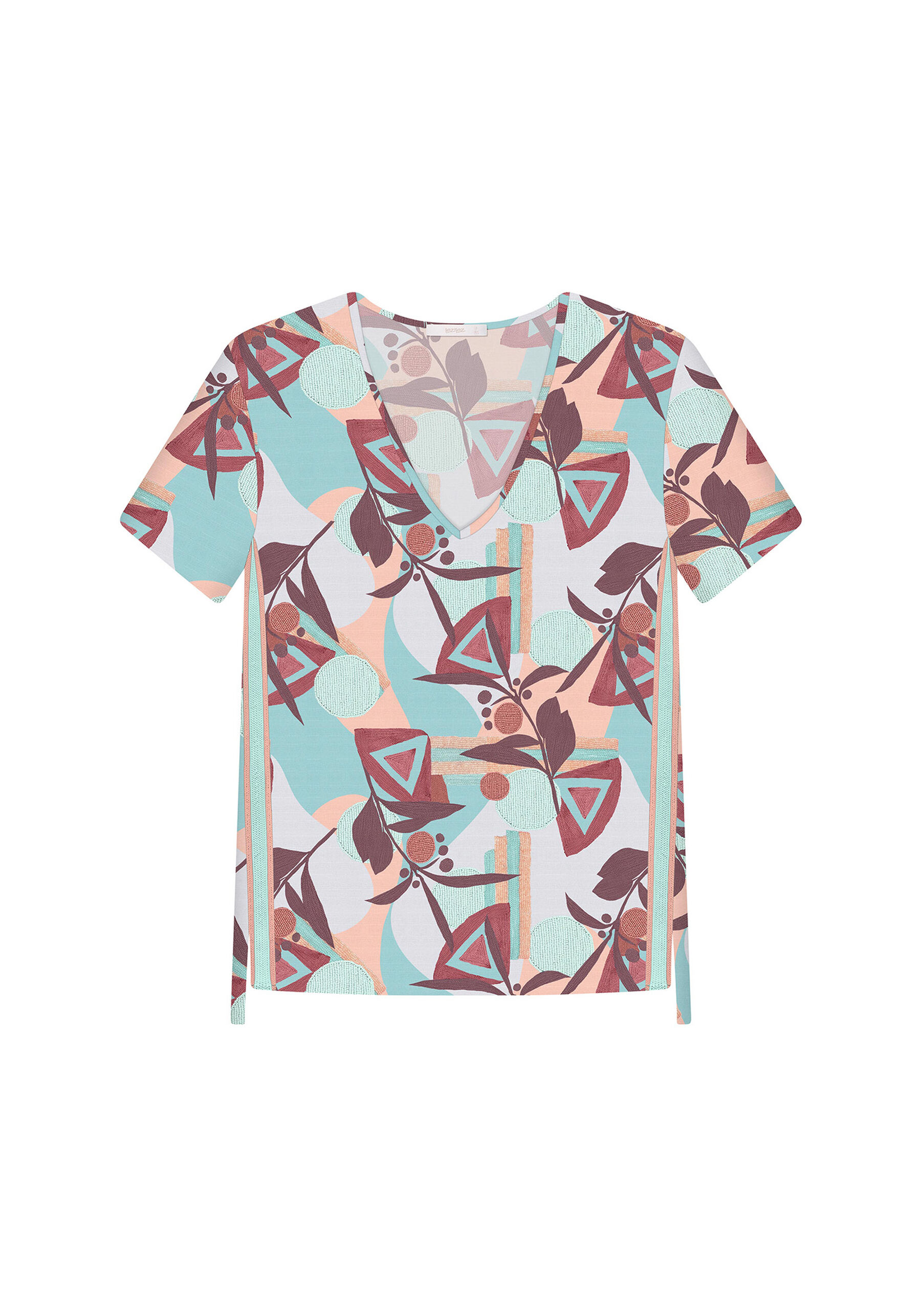 Blusa Decote V Estampada, . Blusa Decote V Estampada, , large.