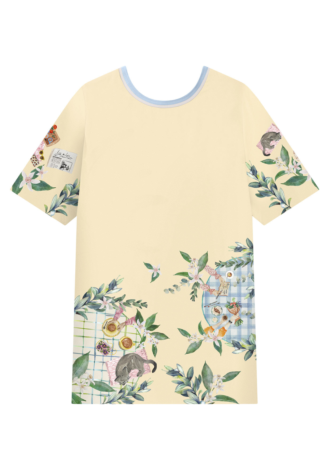 Vestido Curto Estampado com Retil&iacute;nea, , large.