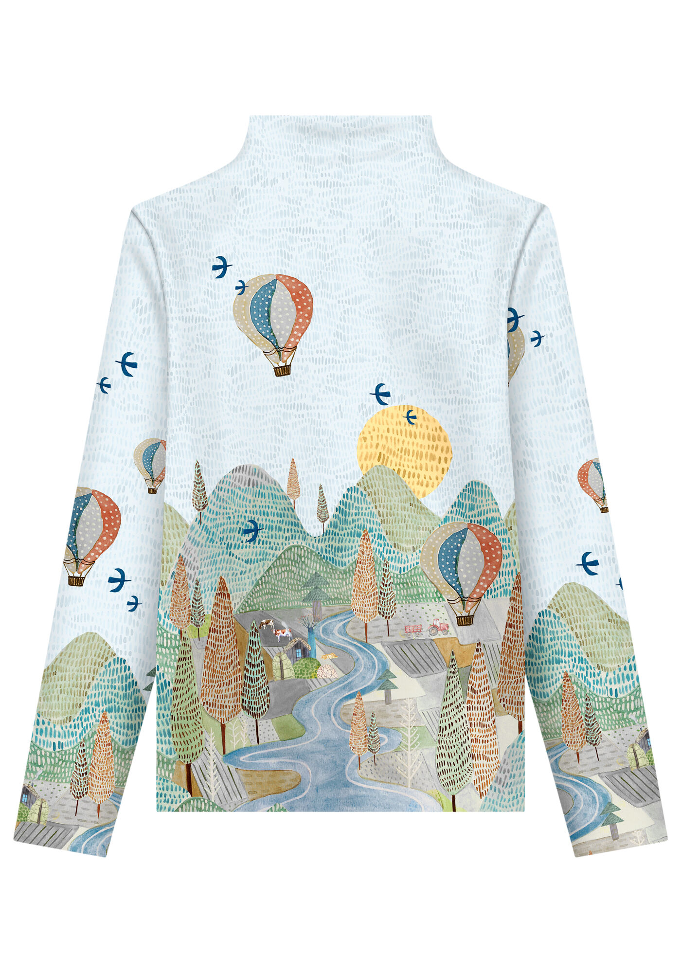 Blusa Estampada com Gola Alta, , large.