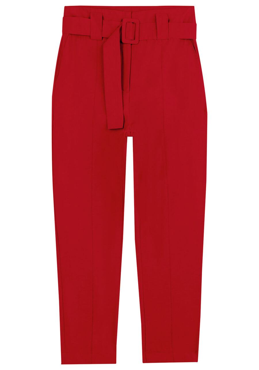 Calça Carrot Cintura Alta com Cinto, . Calça Carrot Cintura Alta com Cinto, , large.