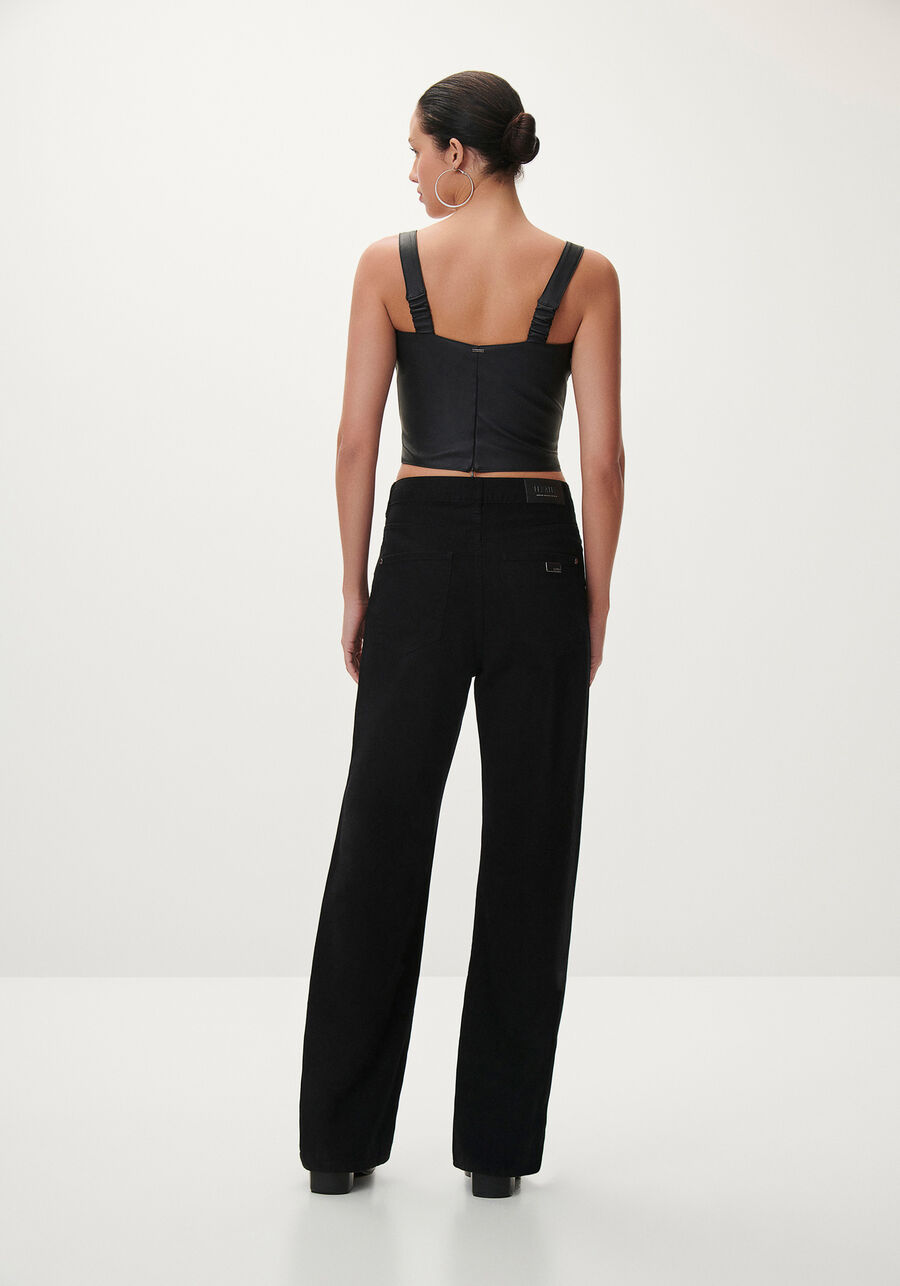 Blusa Corset em PU, PRETO REATIVO. Blusa Corset em PU, PRETO REATIVO, large.