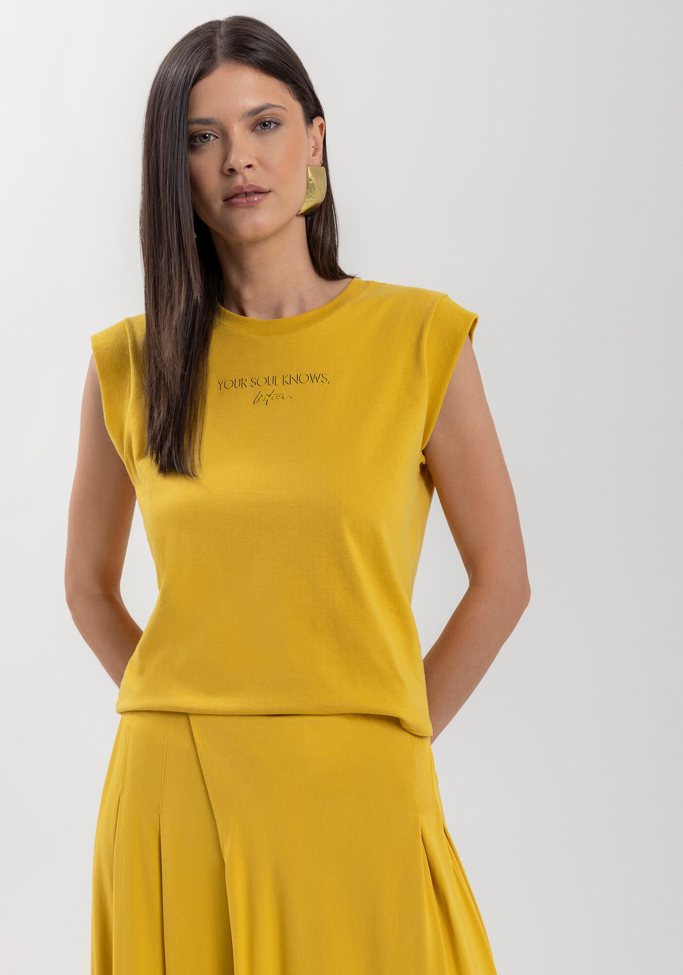 Blusa De algod&atilde;o Com Gola Canelada E Estampa Local, , large.