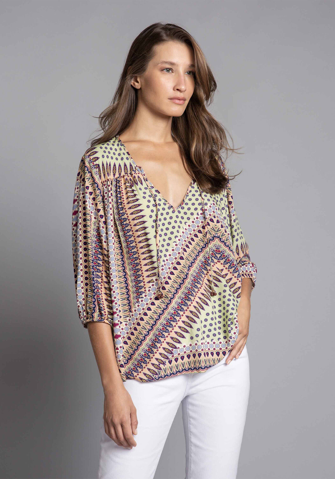 Blusa Manga 3/4 Estampa Acacia, , large.