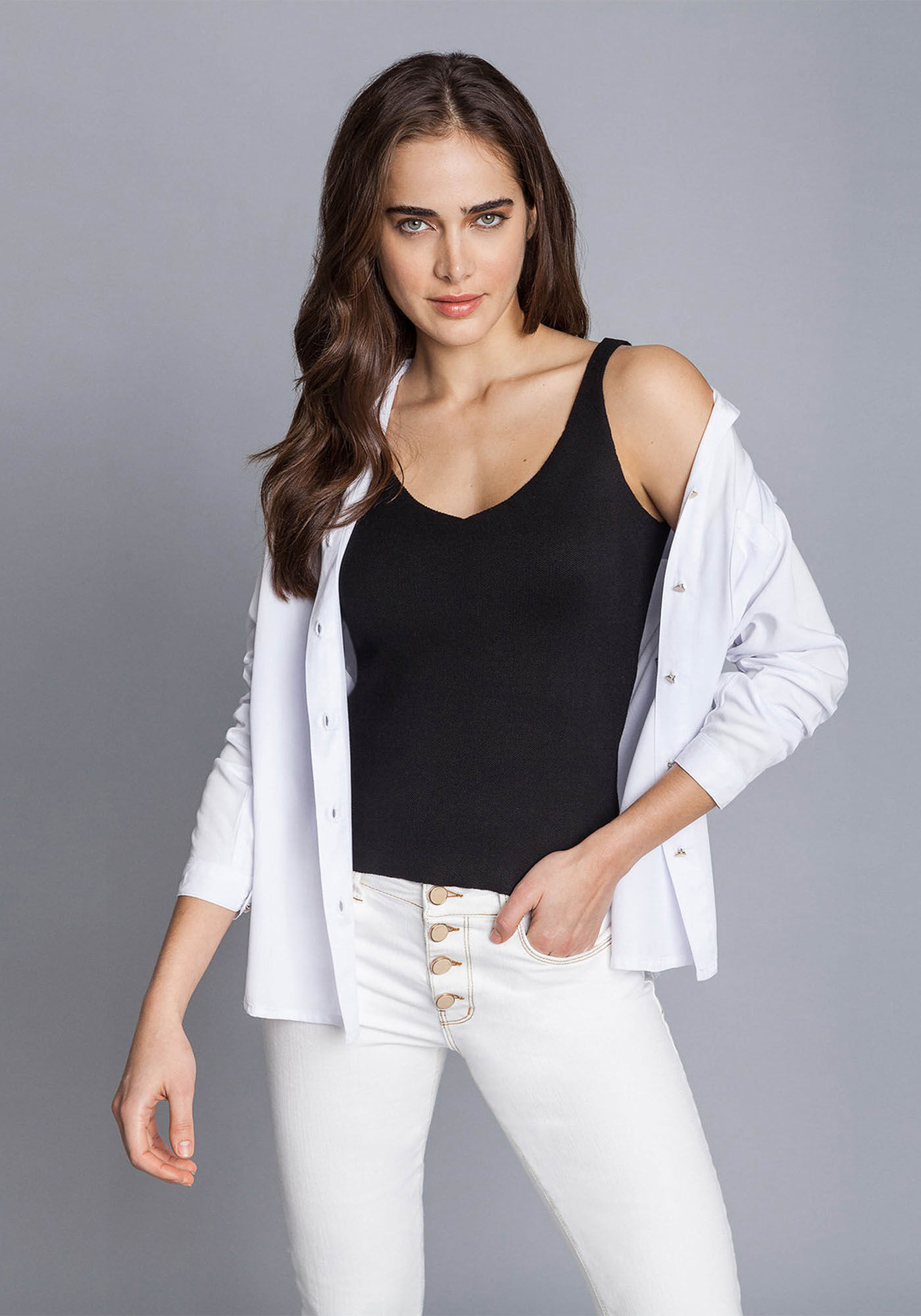 Blusa Decote V Tric&ocirc;, , large.