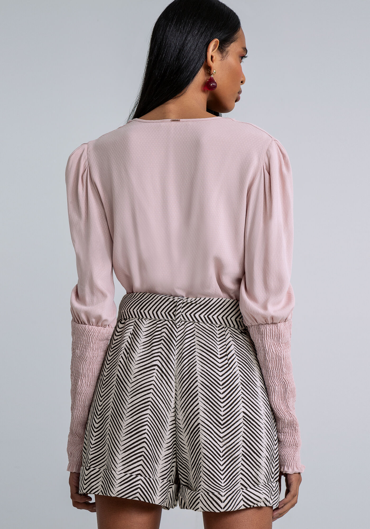 Blusa Manga Bufante El&aacute;stico Lastex, , large.