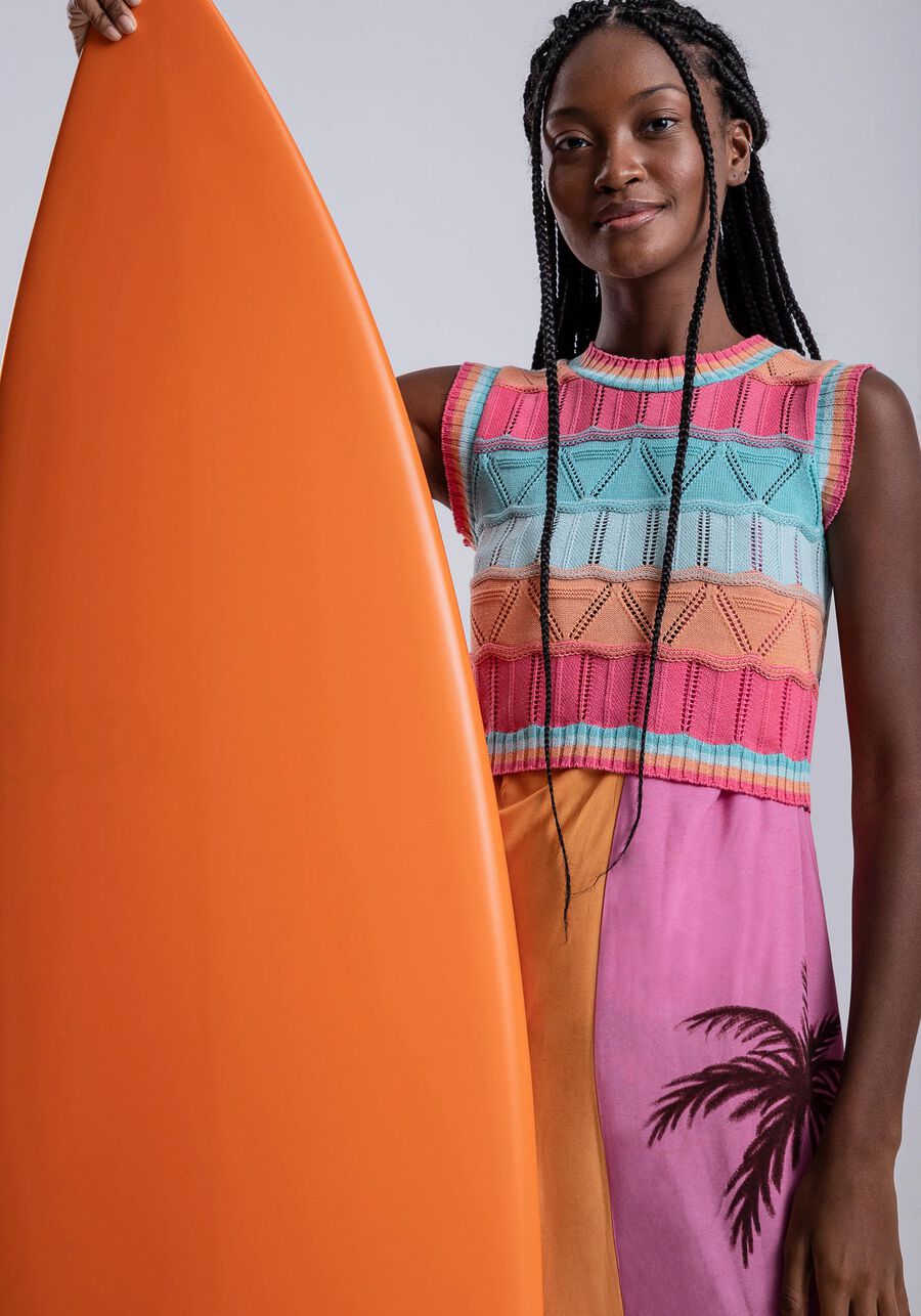 Regata Cropped em Tricô com Textura, . Regata Cropped em Tricô com Textura, , large.