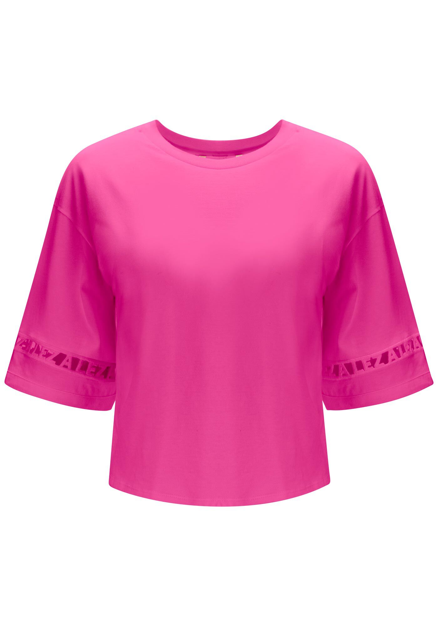 T-shirt Oversized com Bordado Vazado Manga, , large.