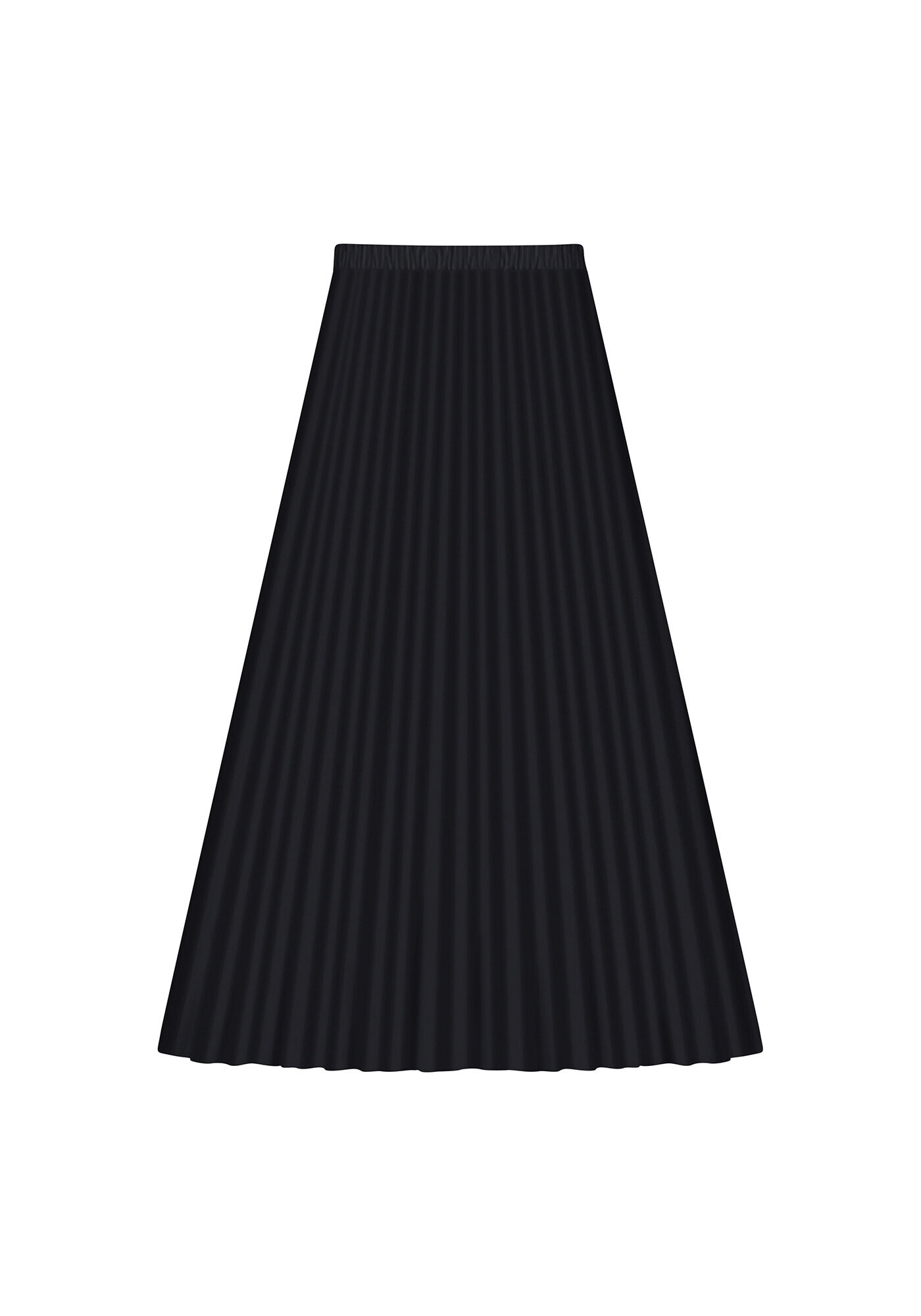 Saia M&iacute;di Plissada Estampa, PRETO, large.