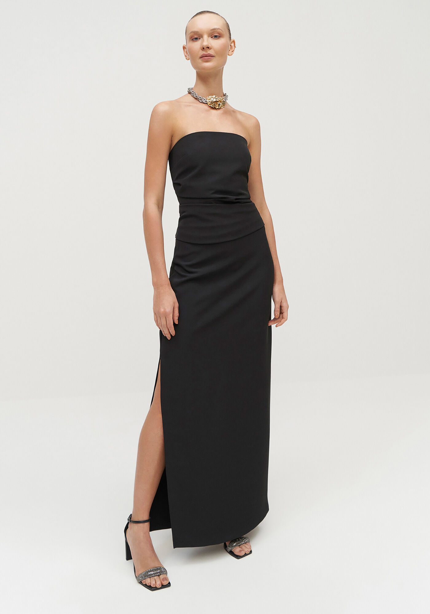 Blusa Sem Al&ccedil;as com Pregas Laterais, , large.