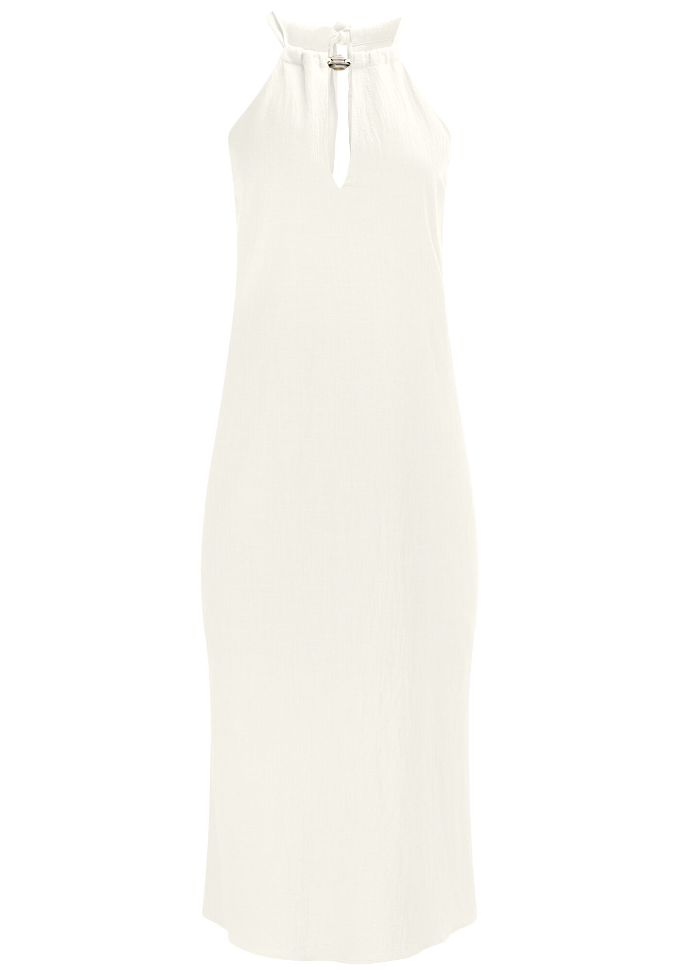 Vestido Midi Reto com Abertura Decote, , large.