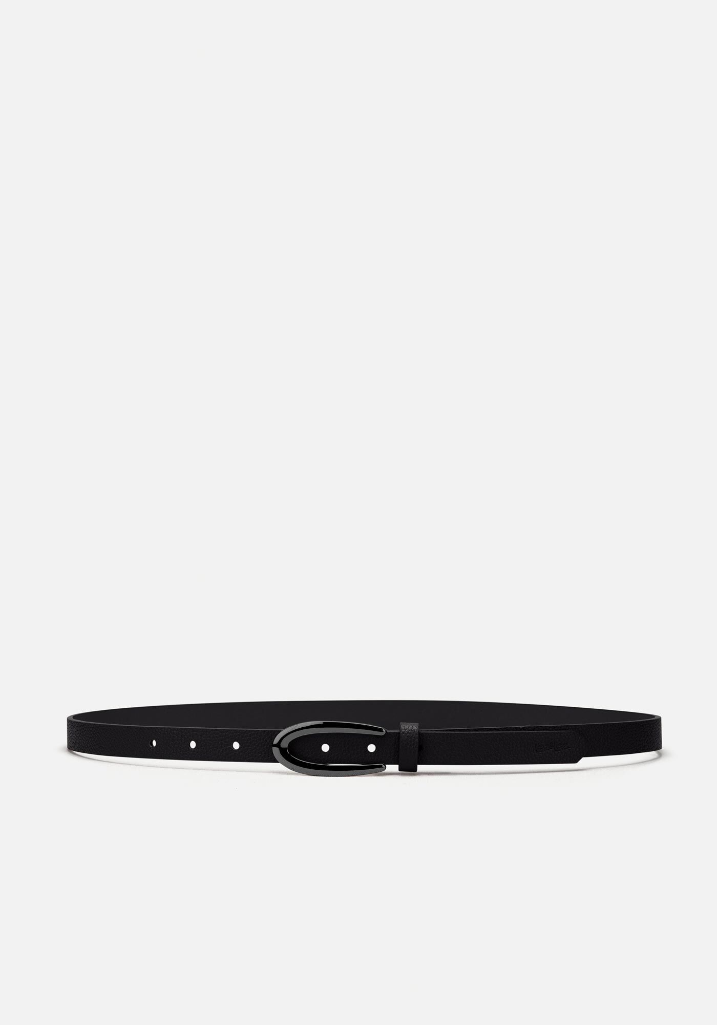 Kit Com 2 Cintos Finos De Quadril Com Fivel Metalizada, BEGE BISCUIT/PRETO, large.