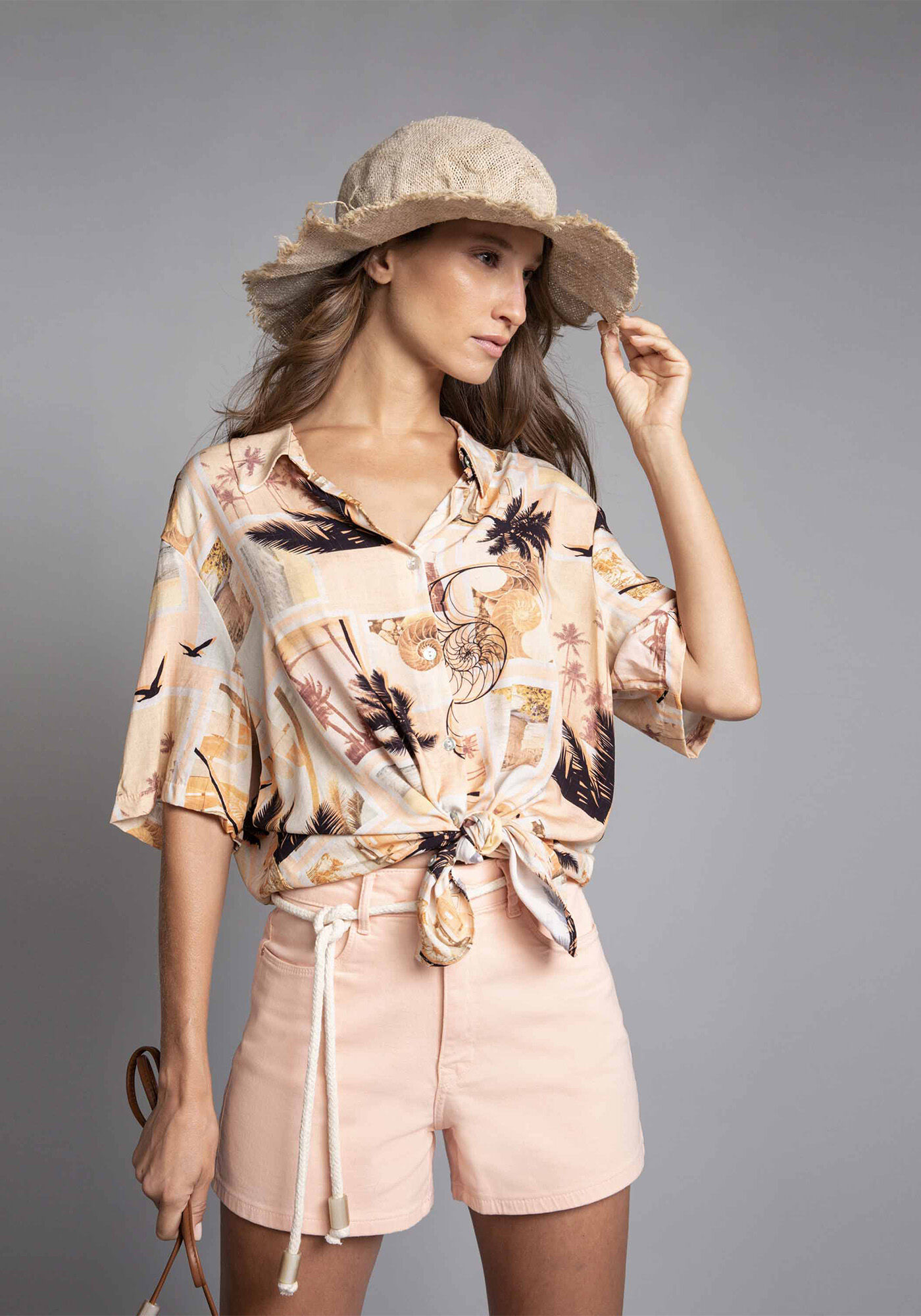 Camisa Manga Curta Estampa, , large.