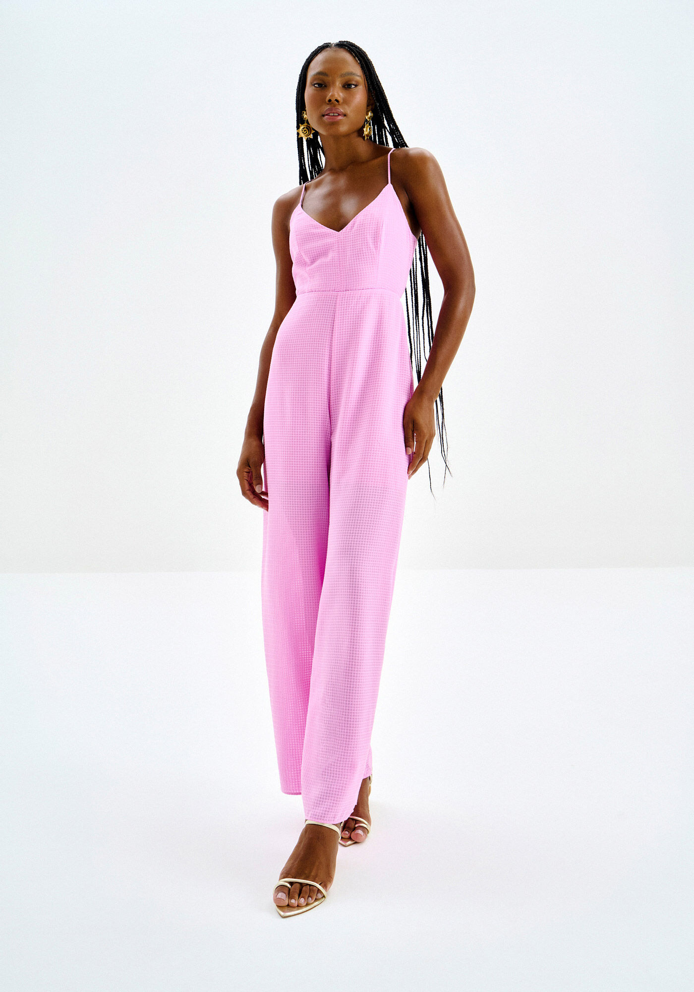 Macacão Longo Texturizado com Recorte Costas | Lez a Lez