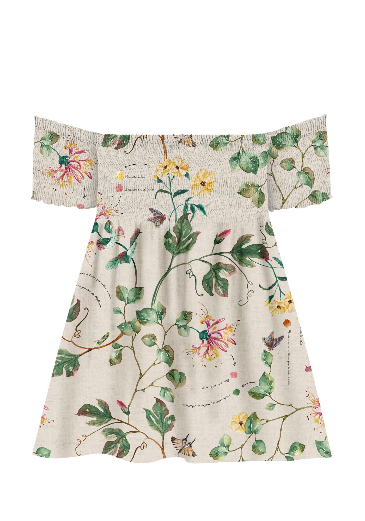 Vestido Curto em Viscose Ombro a Ombro, , large.