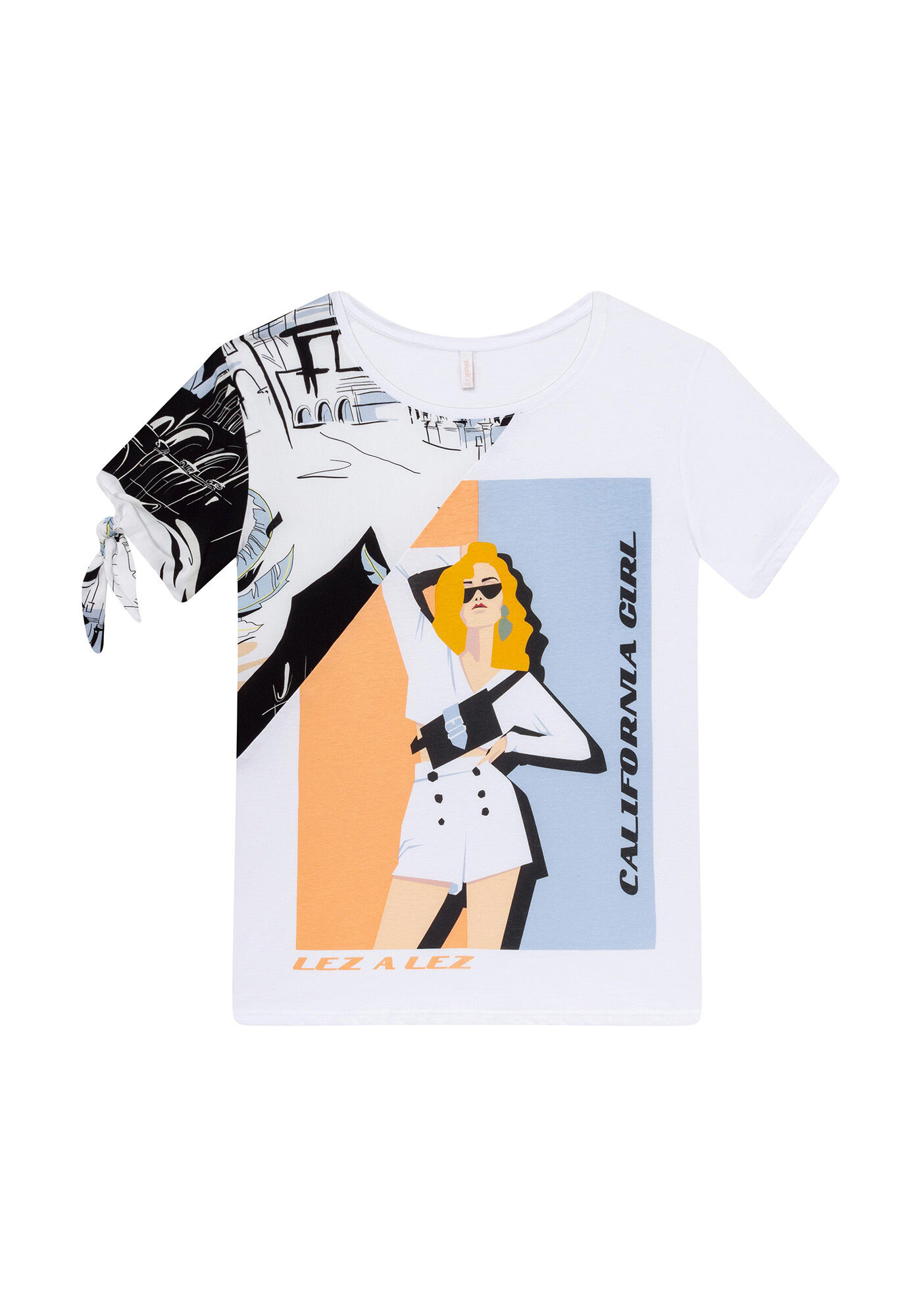 Blusa Estampada Recorte Manga, , large.