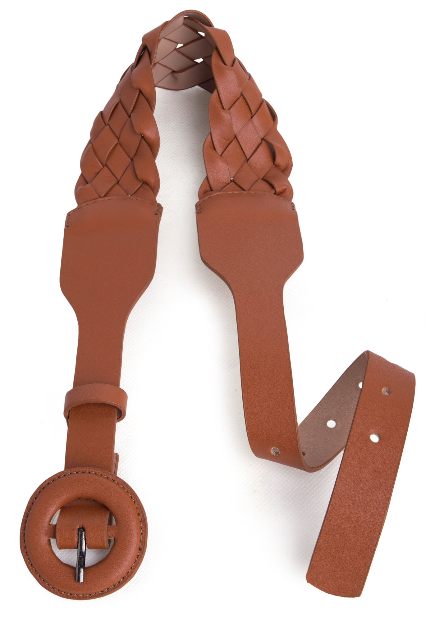 Cinto de Cintura com Detalhe Tress&ecirc;, CARAMELO, large.