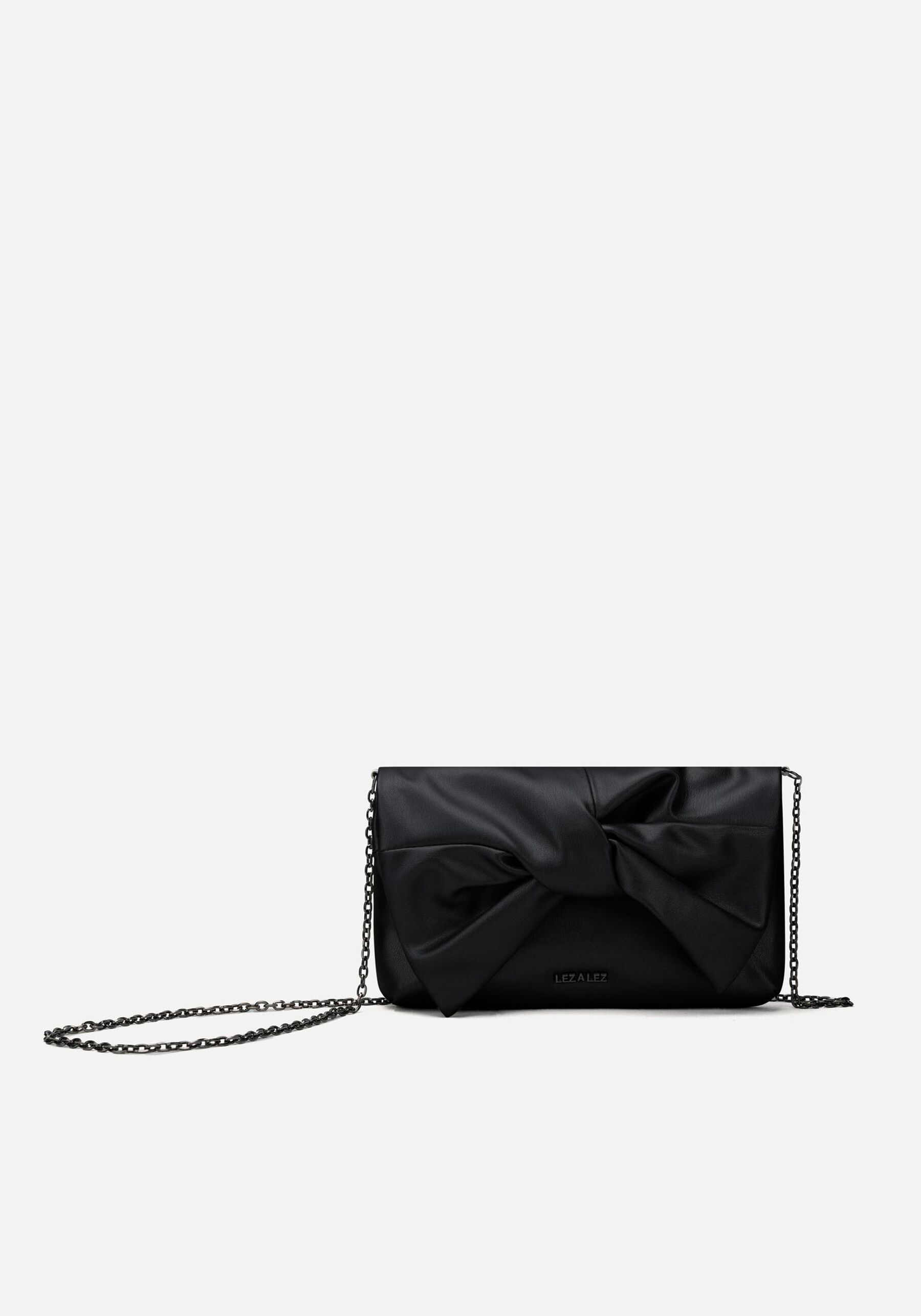 Bolsa Pequena Com Alça Corrente E Torção, PRETO. Bolsa Pequena Com Alça Corrente E Torção, PRETO, large.