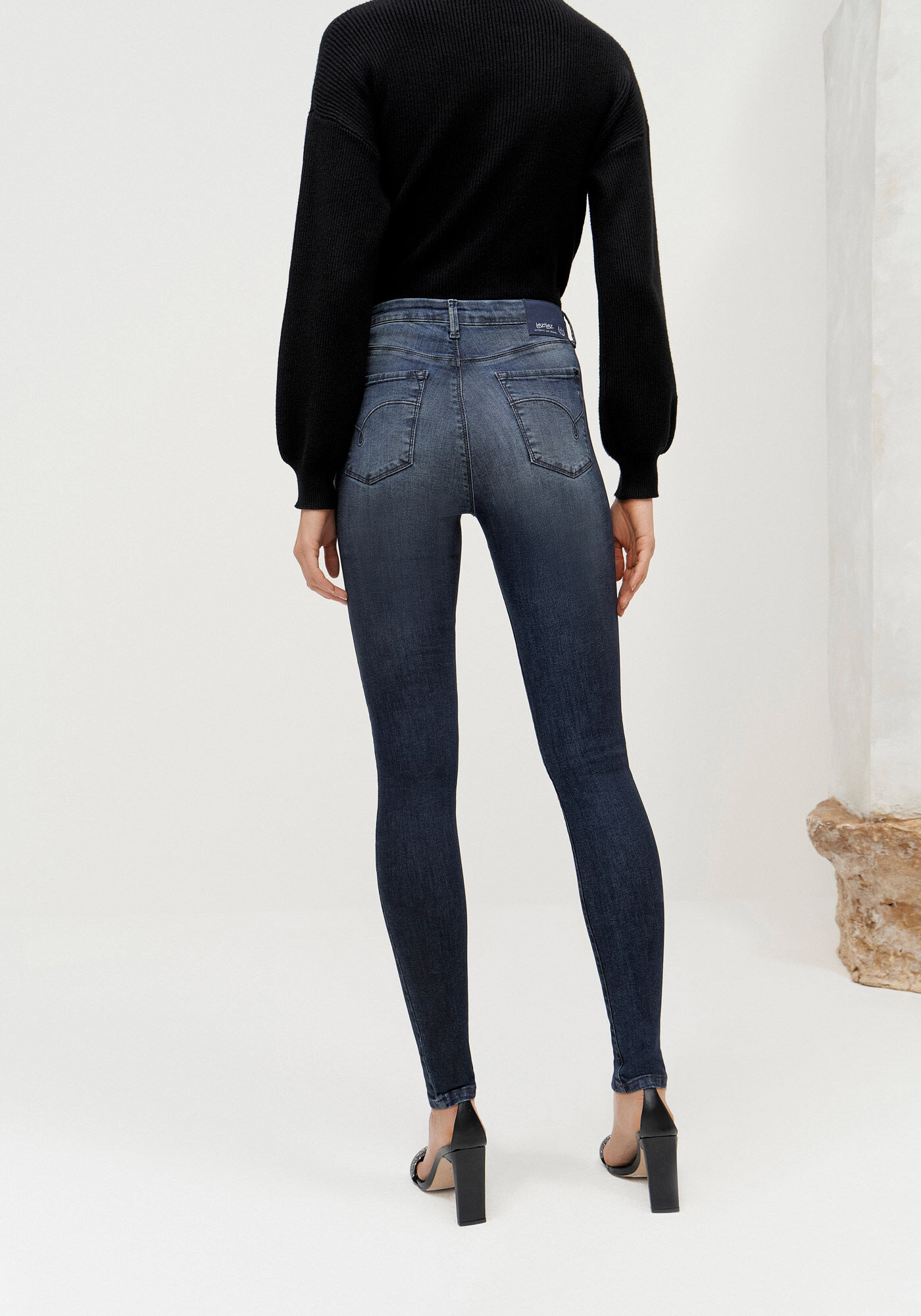 Cal&ccedil;a Jeans Skinny com Cintura Alta, JEANS, large.