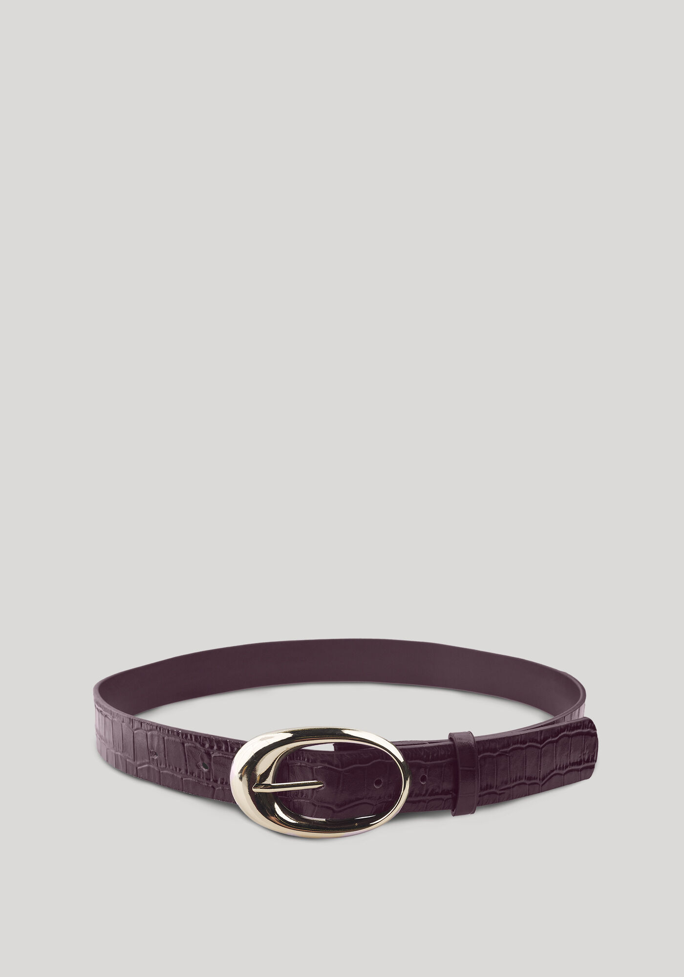 Cinto De Quadril Com Fivela Metalizada Em Couro Croco, , large.