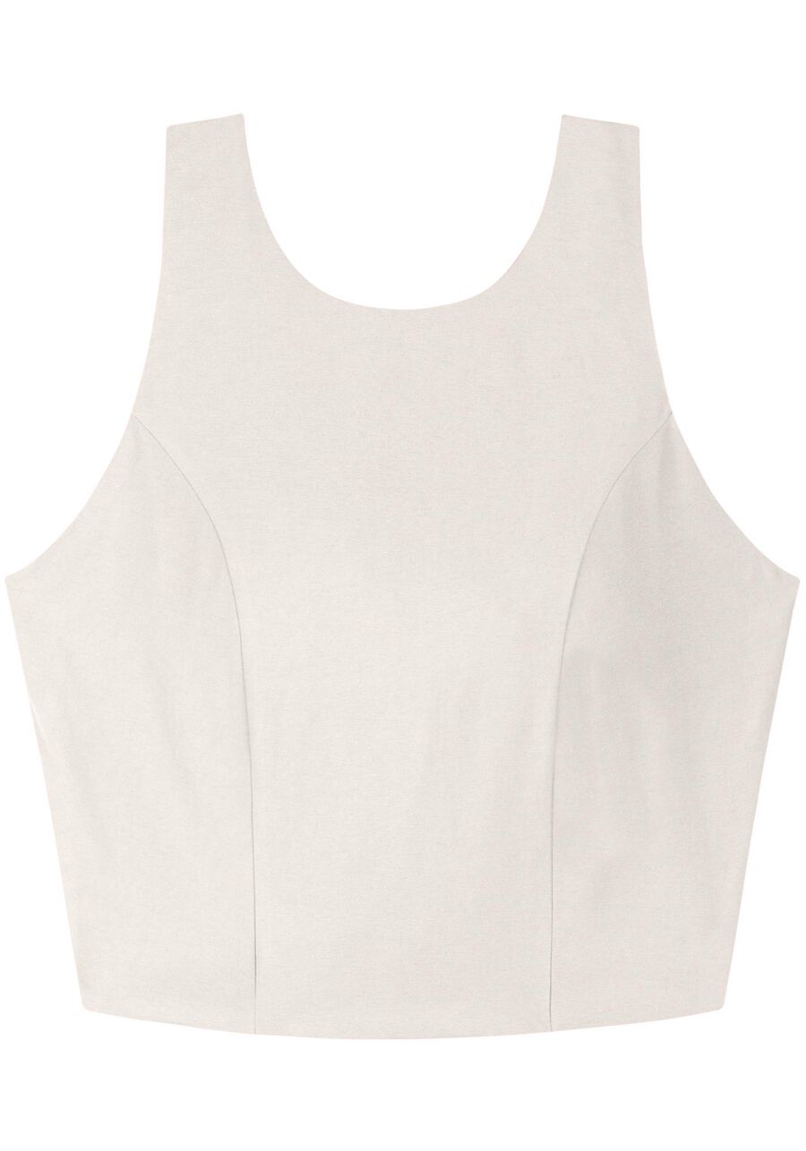 Blusa Cropped Sem Mangas Em Alfaiataria Com Decote Redondo, . Blusa Cropped Sem Mangas Em Alfaiataria Com Decote Redondo, , large.