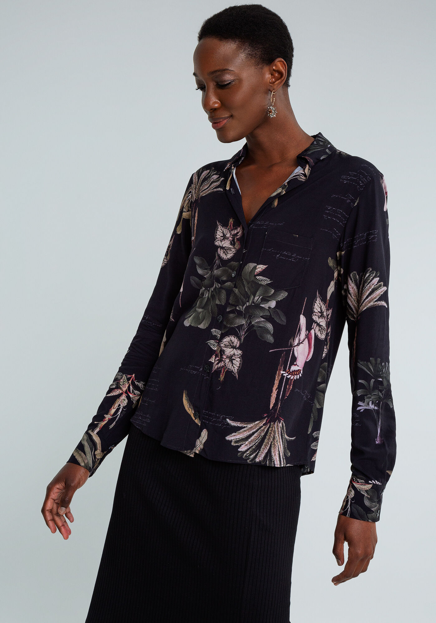 Camisa Manga Longa com Gola Estampa, POESIA, large.