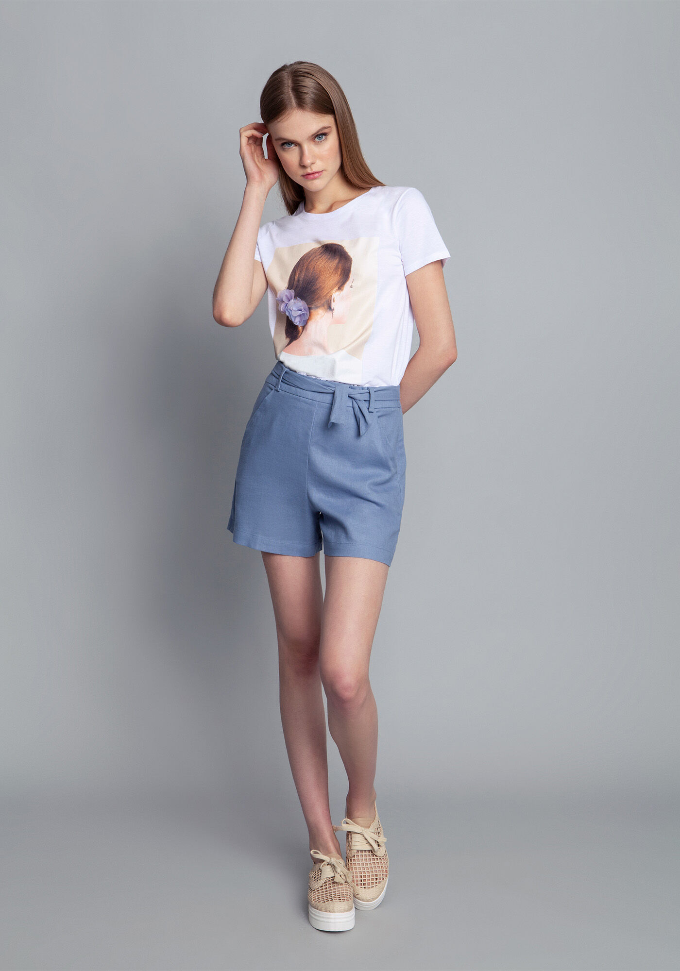 Shorts Tecido Linho Washed Plus, , large.