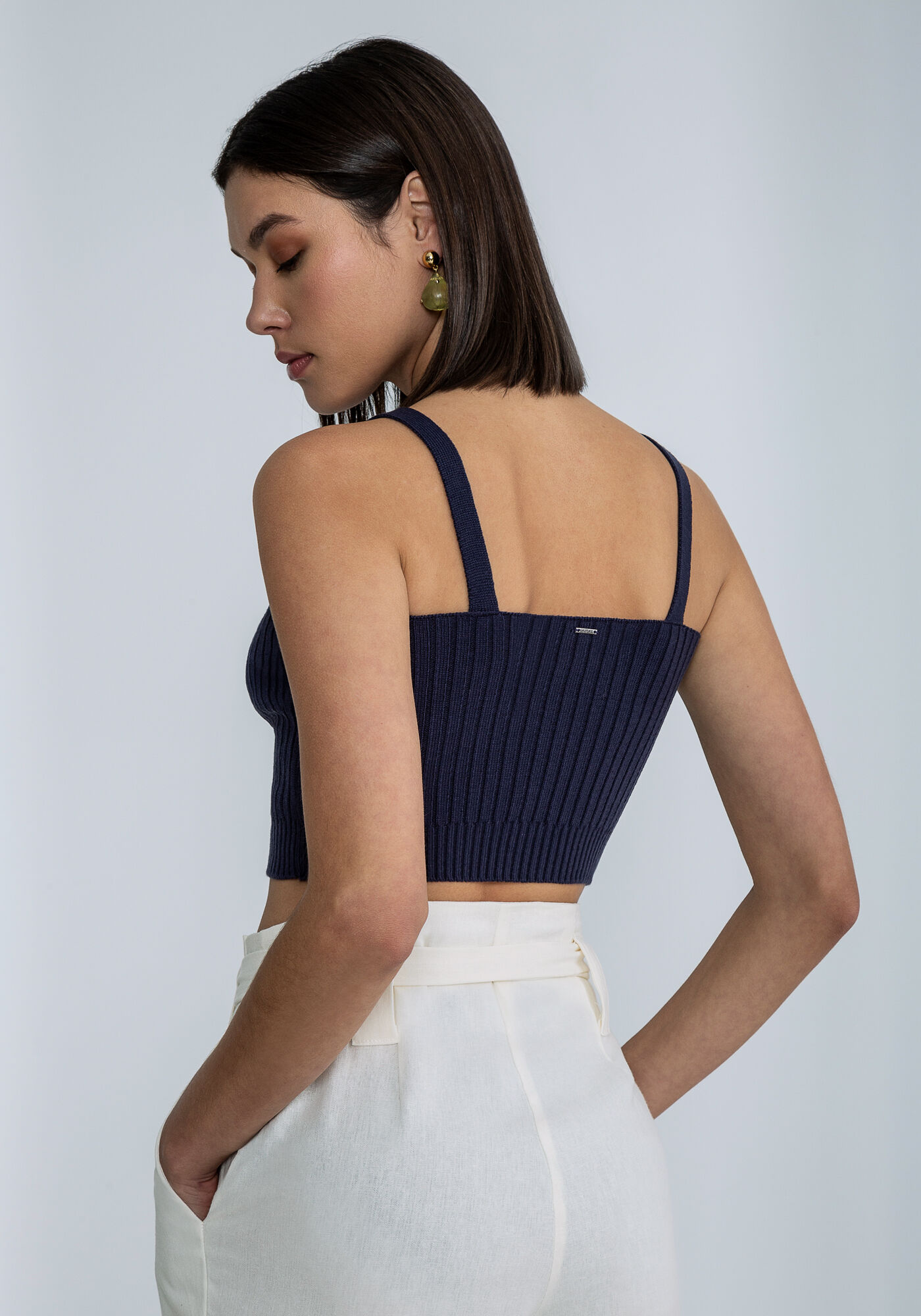 Blusa com Al&ccedil;as Cropped Tric&ocirc;, , large.