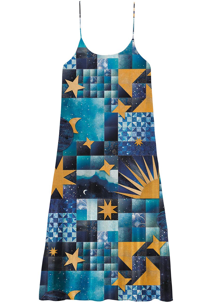 Vestido Midi com Alças em Viscose Estampado, . Vestido Midi com Alças em Viscose Estampado, , large.